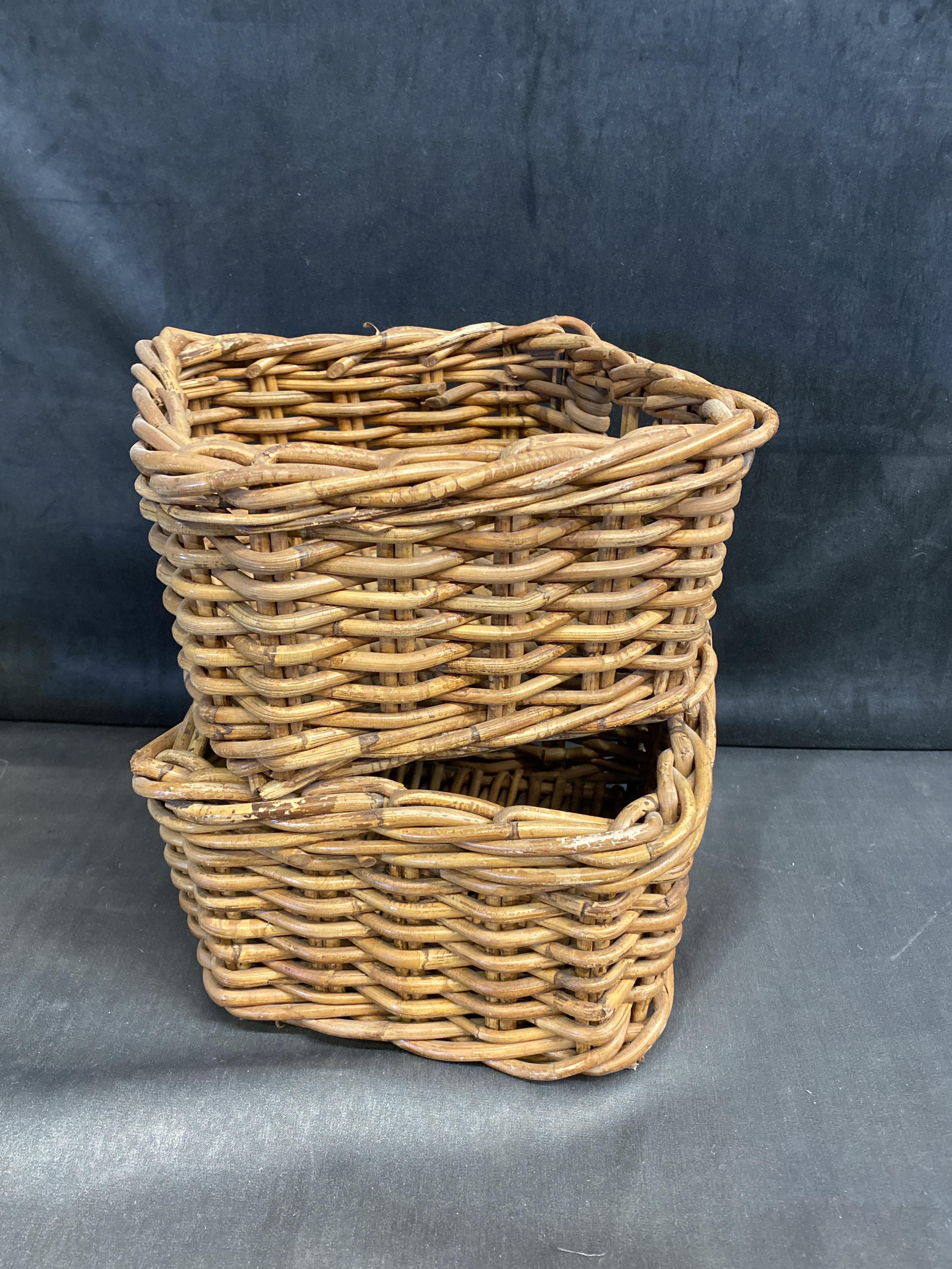 PAIR Wicker Baskets – Brown