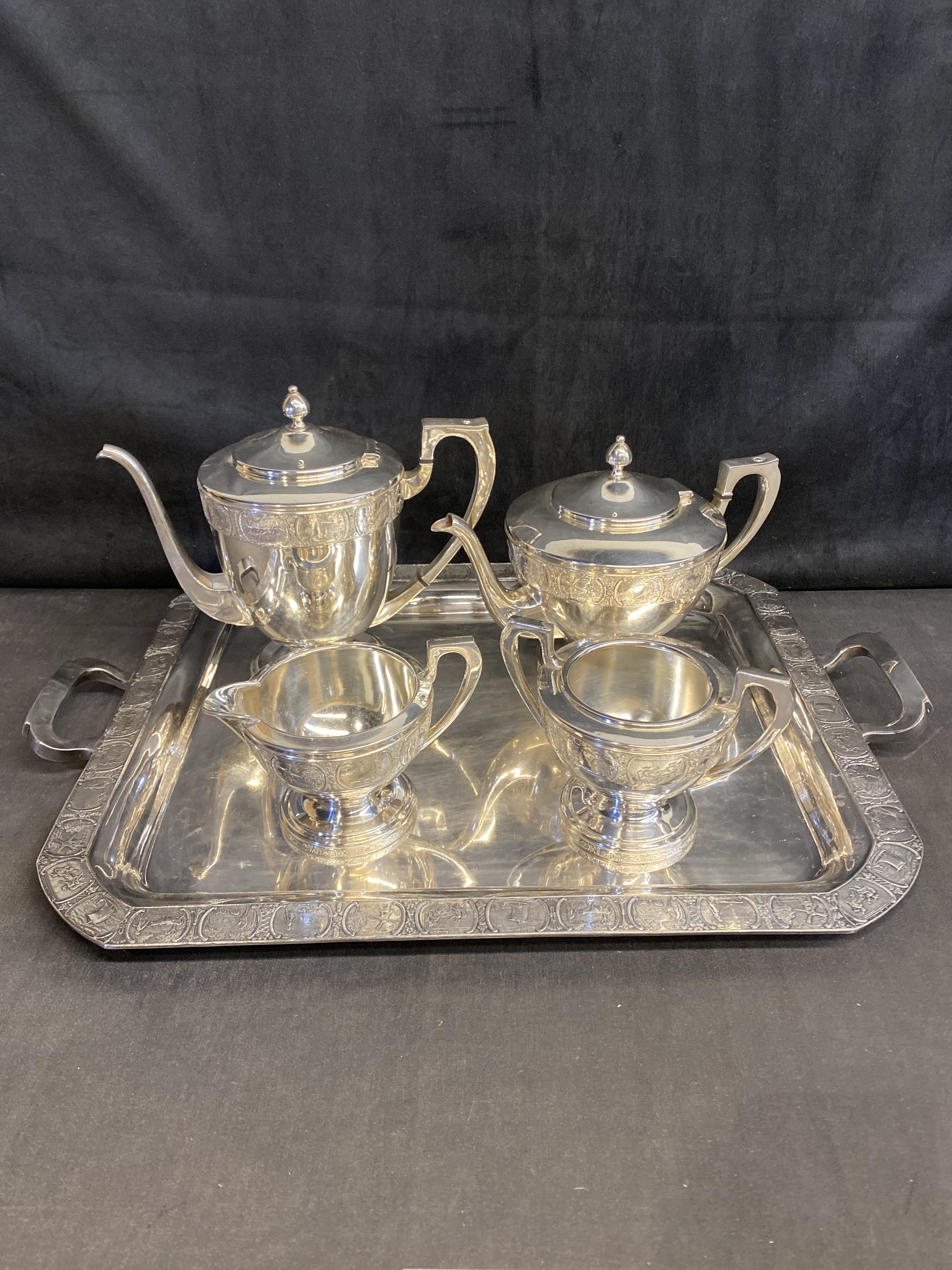 5PC Silverplate Tea Service