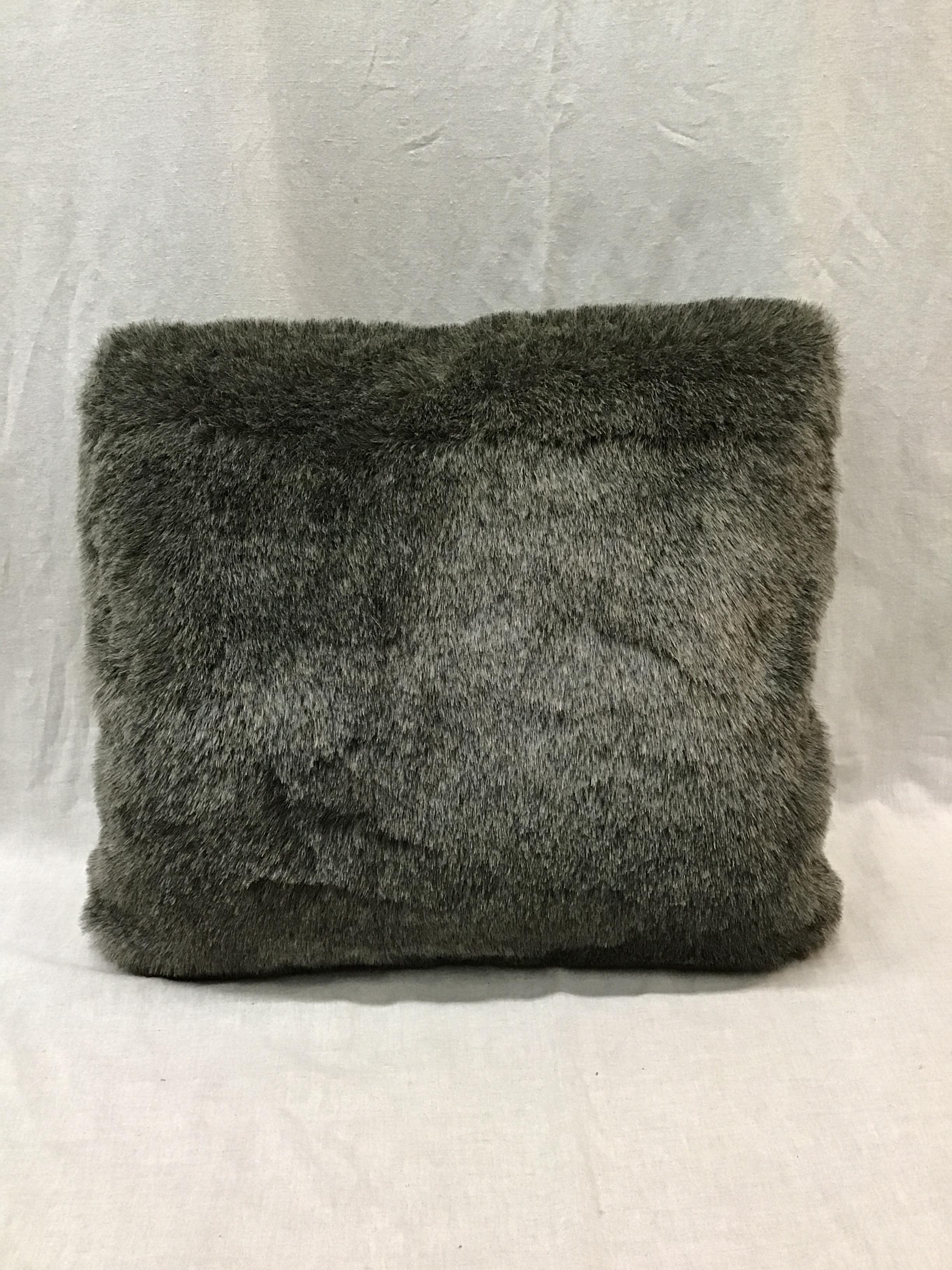 Dark Grey Faux Fur 21″ x 21″ Pillow