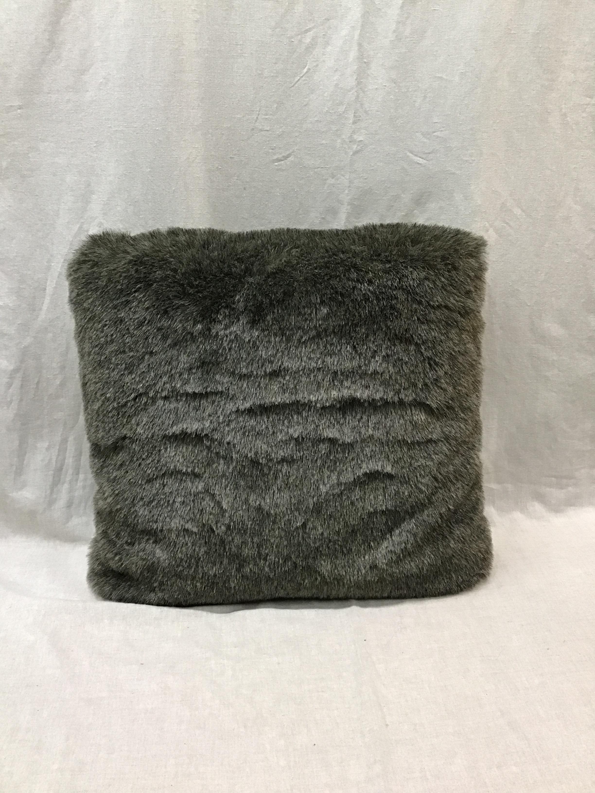 Dark Grey Faux Fur 21″ x 21″ Pillow