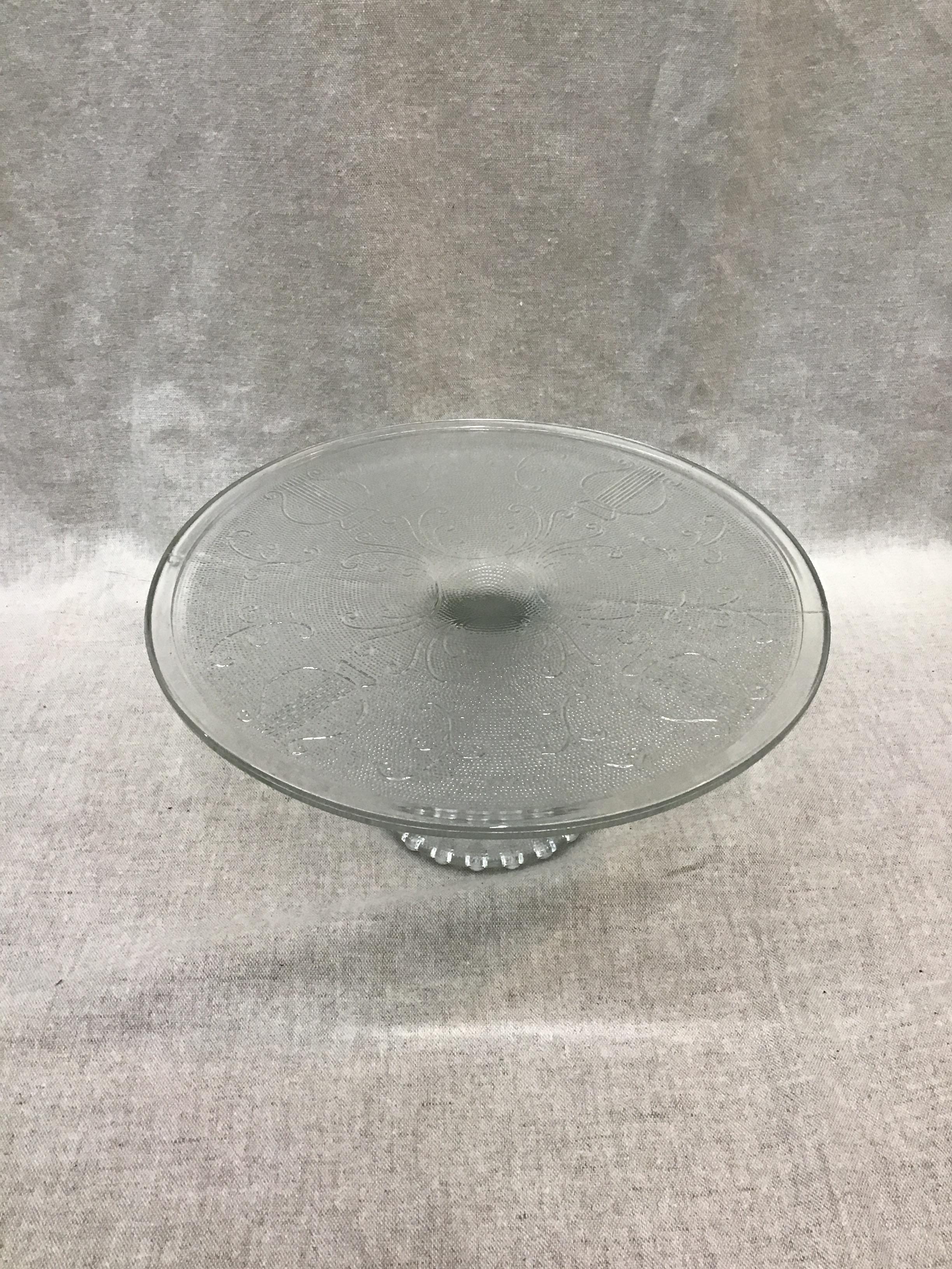 Vintage Jeannette Glass 10″ Cake Plate
