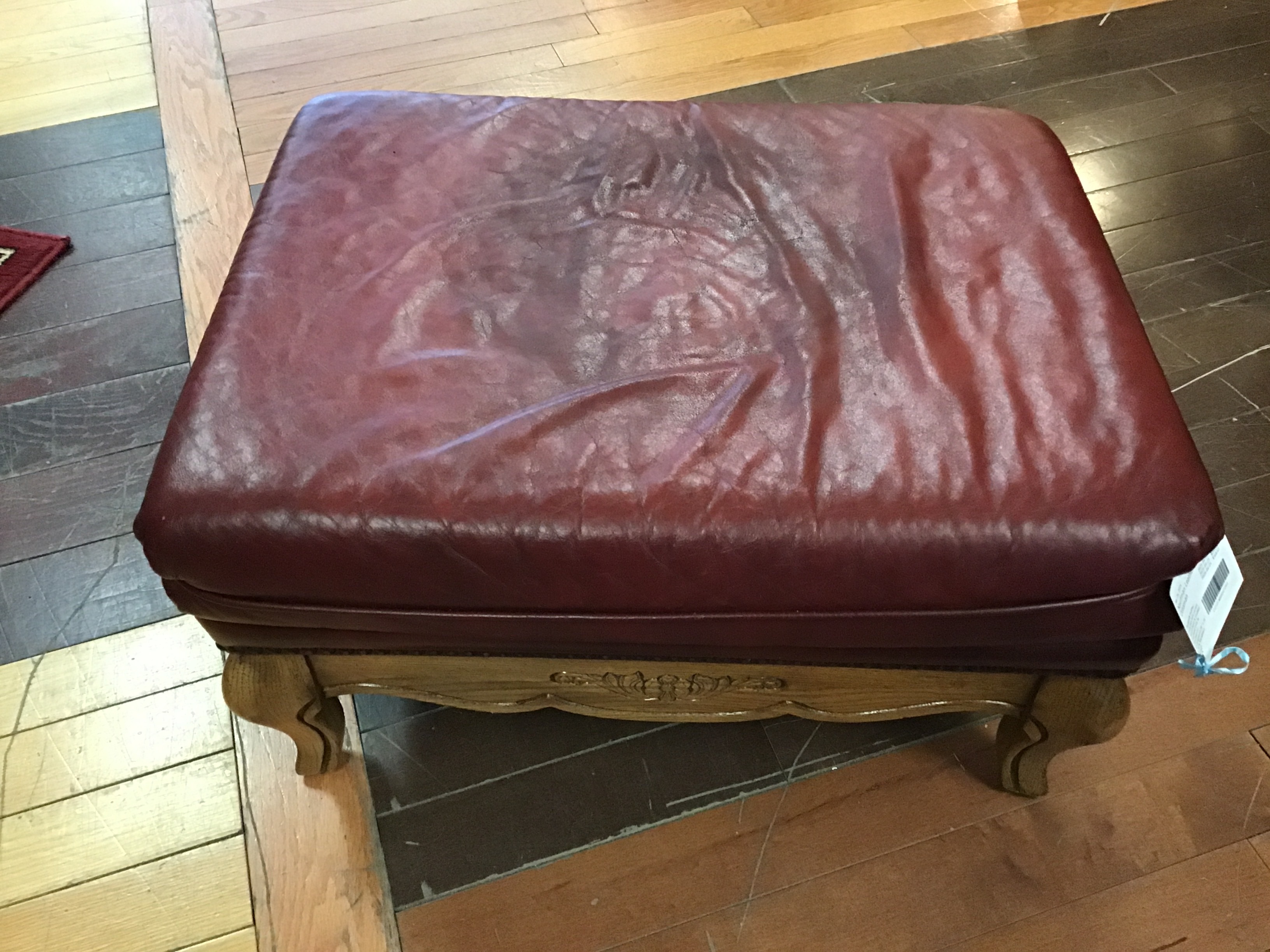 Kaufman Leather Ottoman