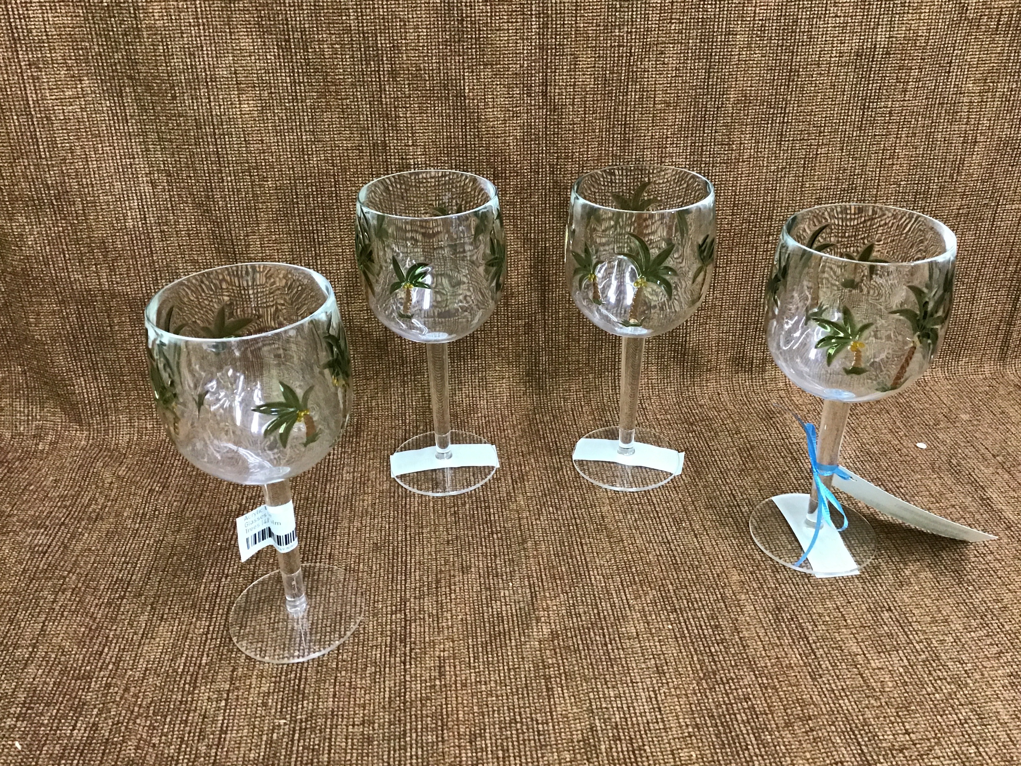 Acrylic Wine Glasses- Palm Trees (4)