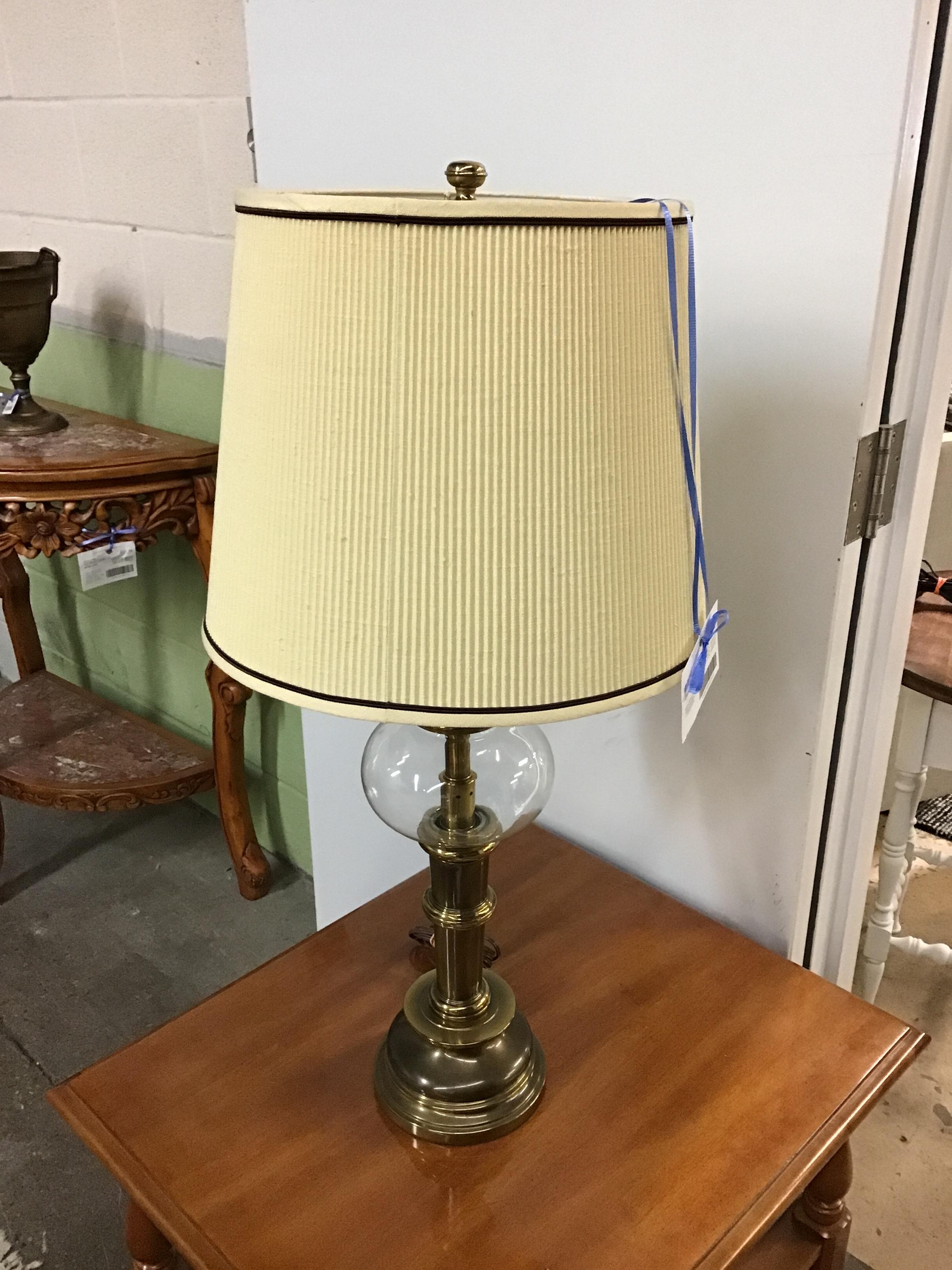 Stiffel Brass Table Lamp – Glass Orb