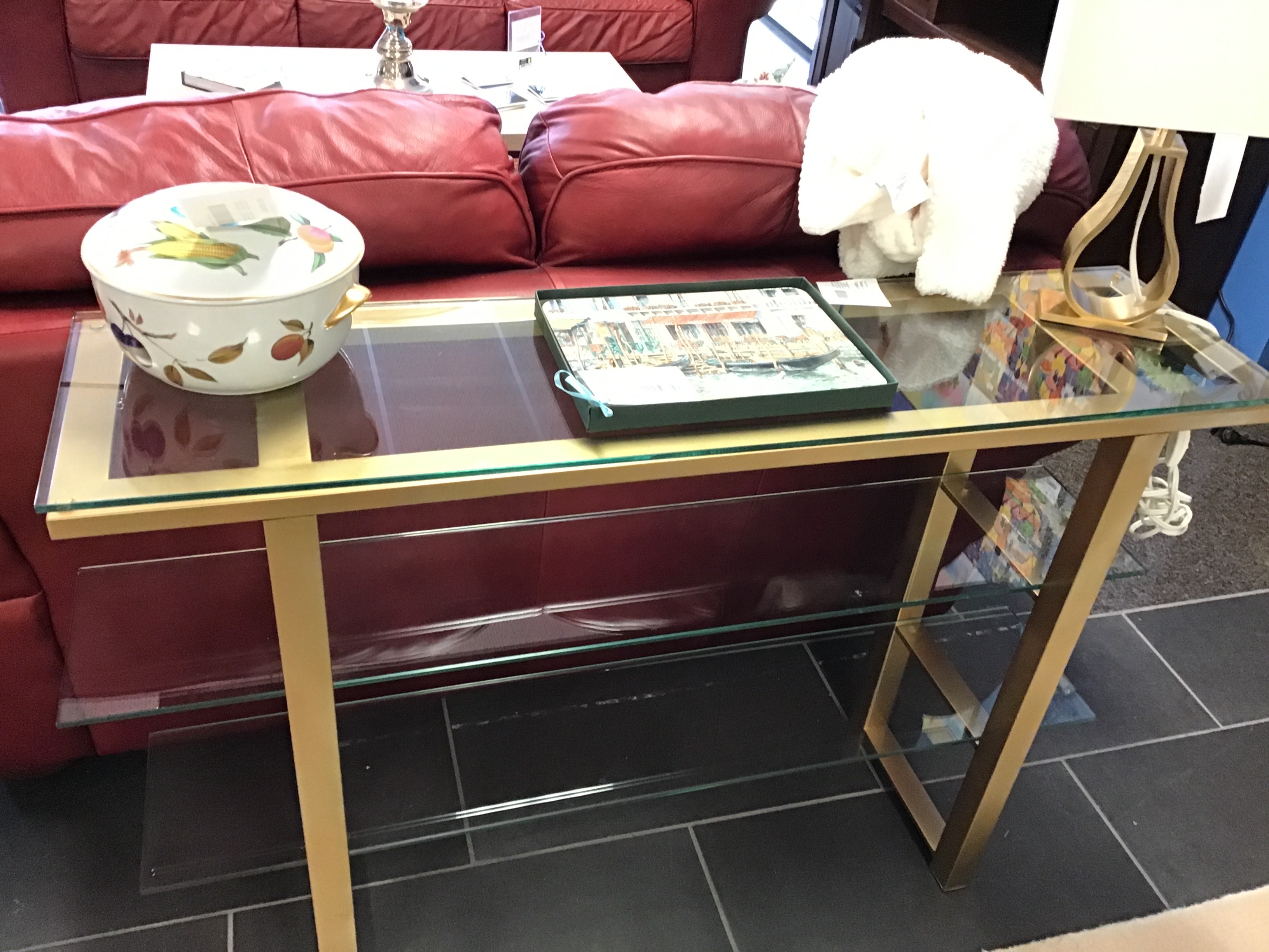 Modern Glass Topped Sofa Table
