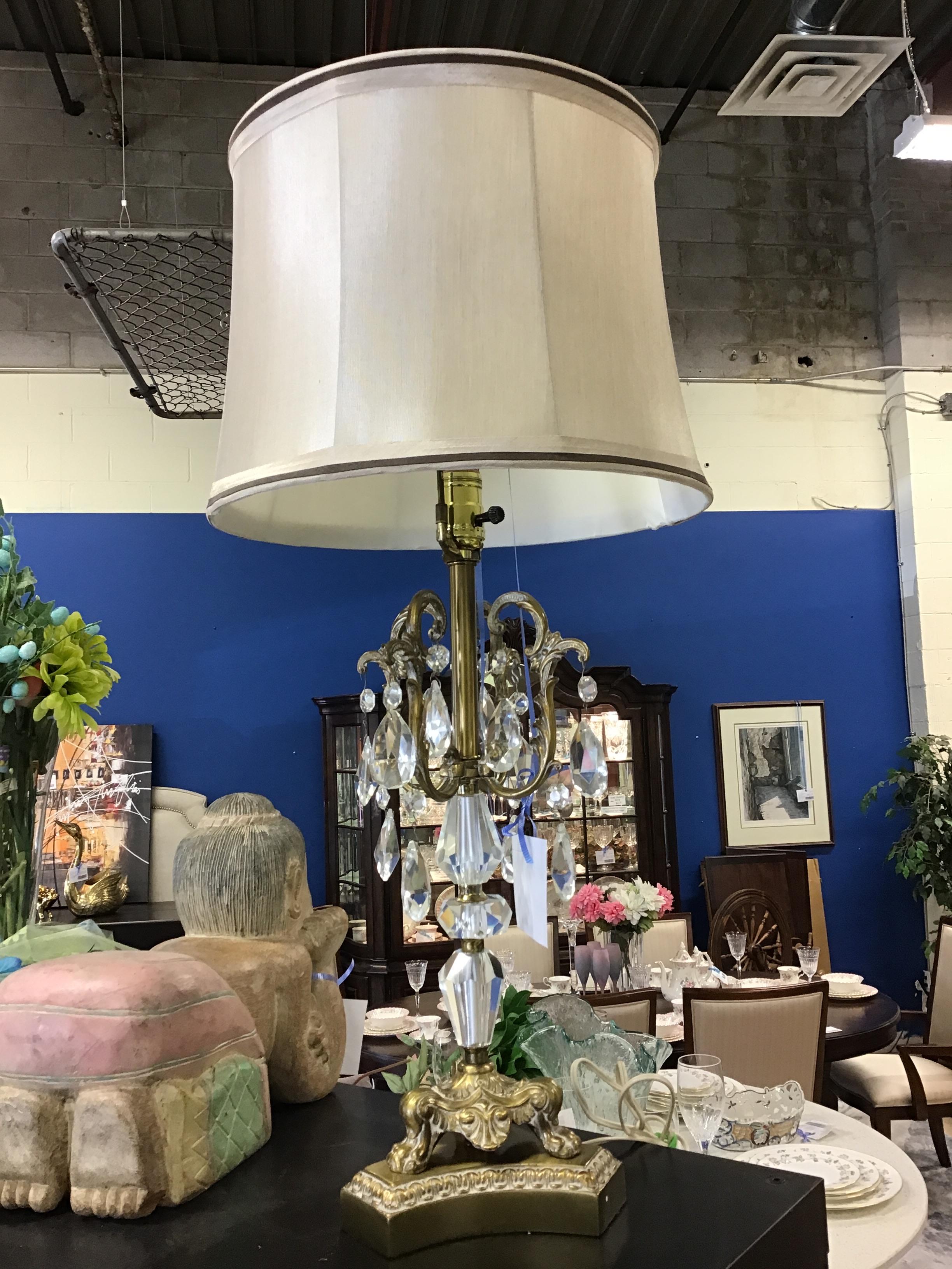 Brass & Crystal Table Lamp