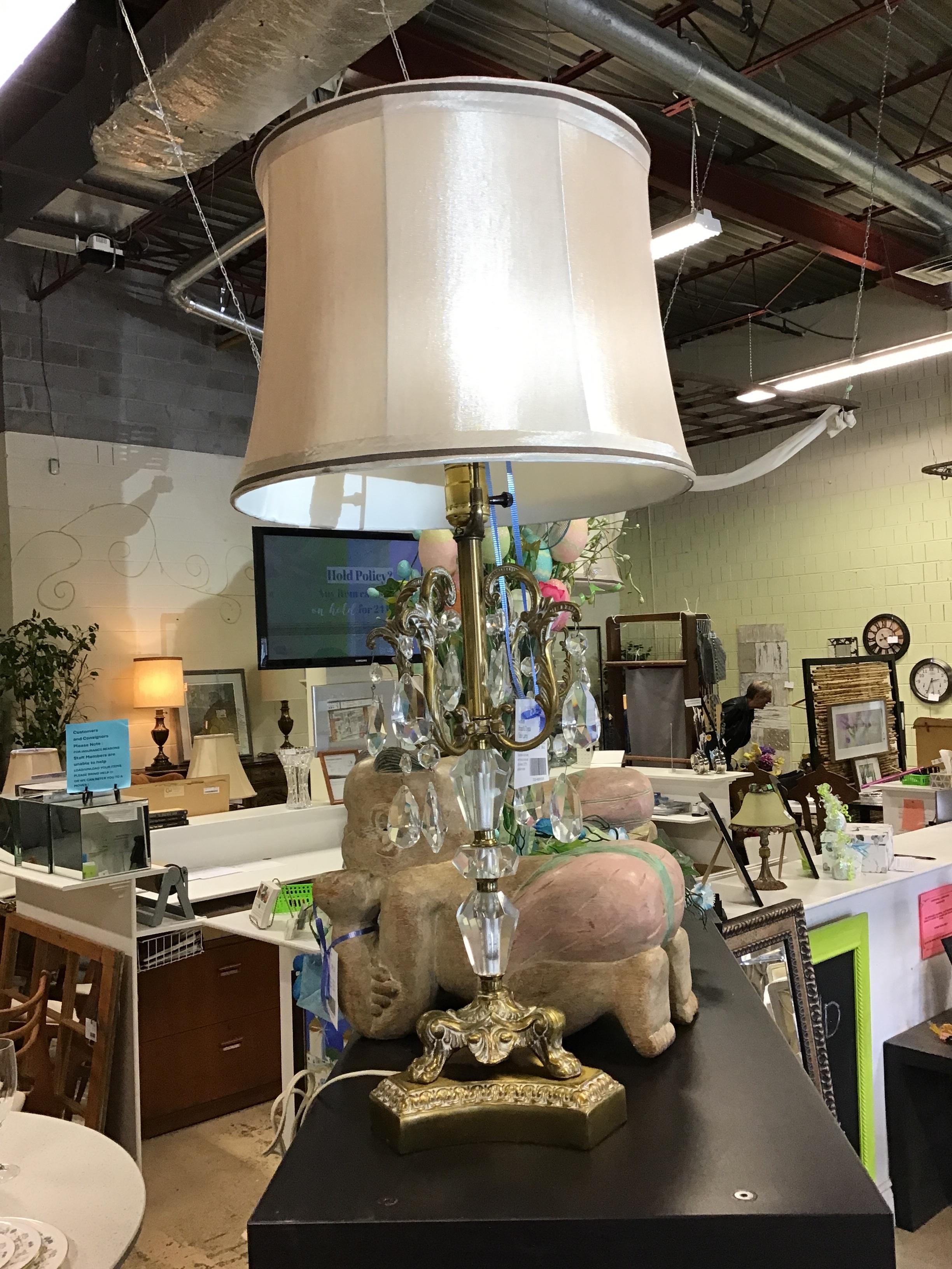 Brass & Crystal Table Lamp