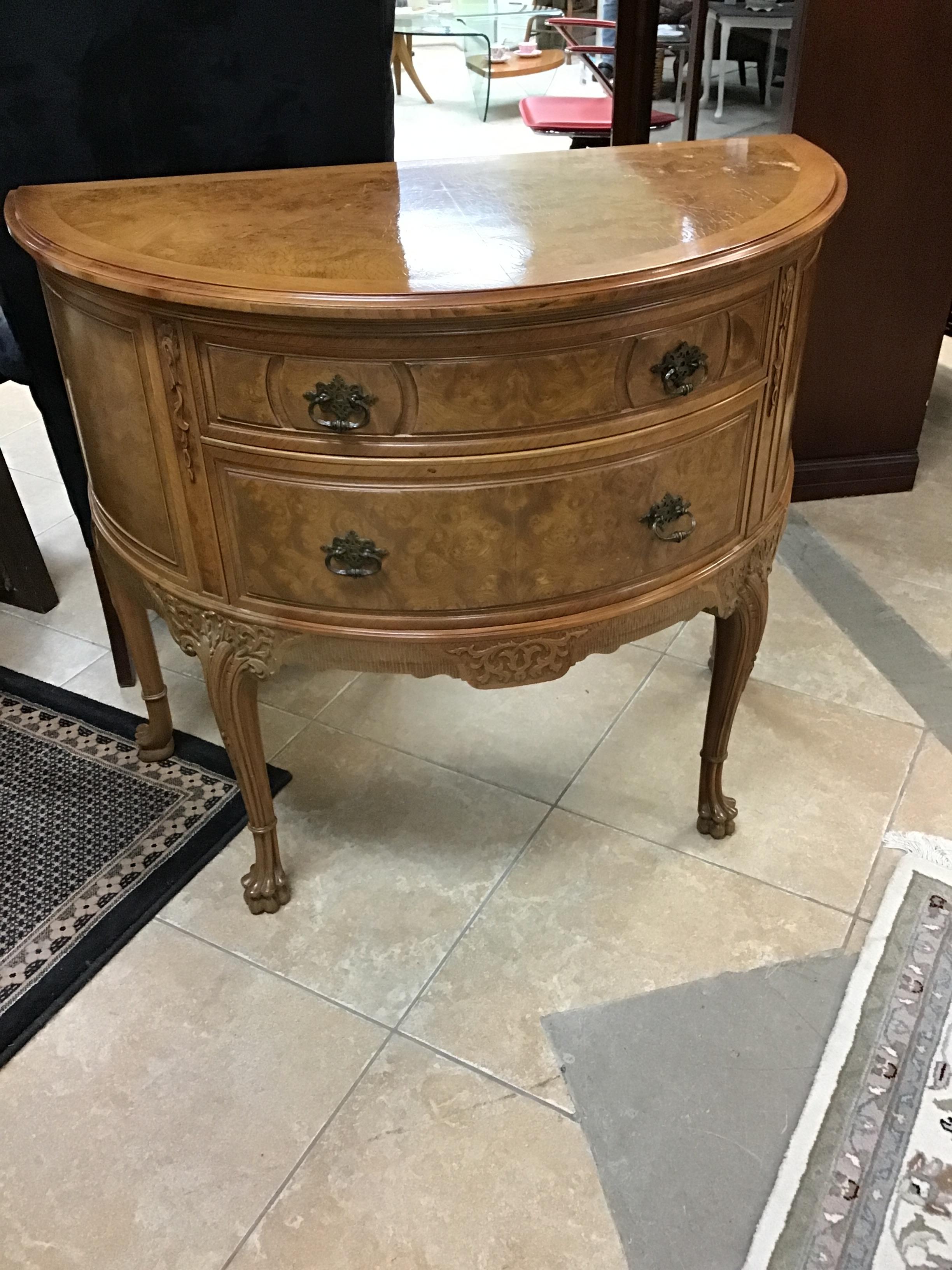 Louis XV French Demilune Cabinet