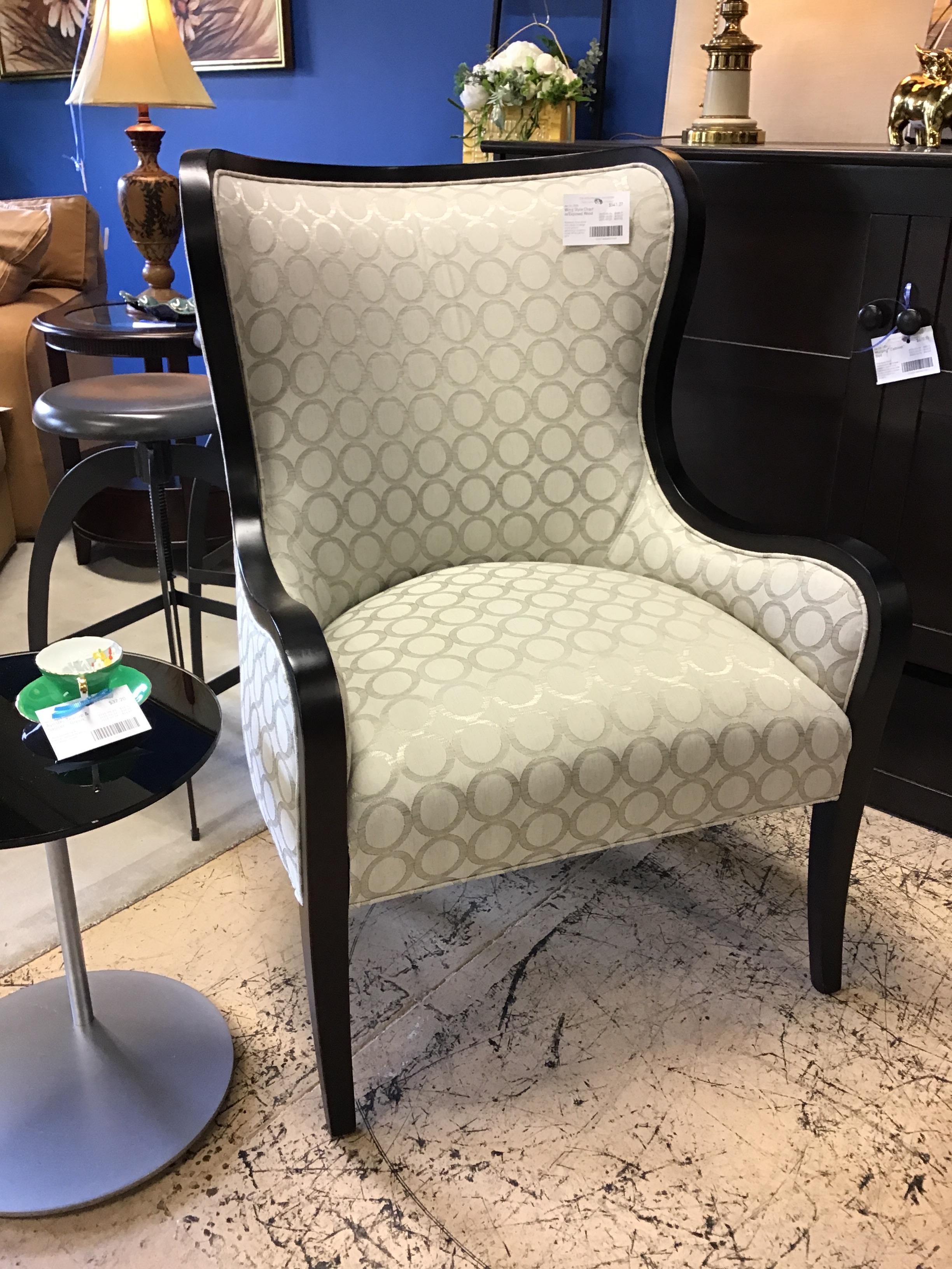 Wing Style Chair w/Exposed Wood