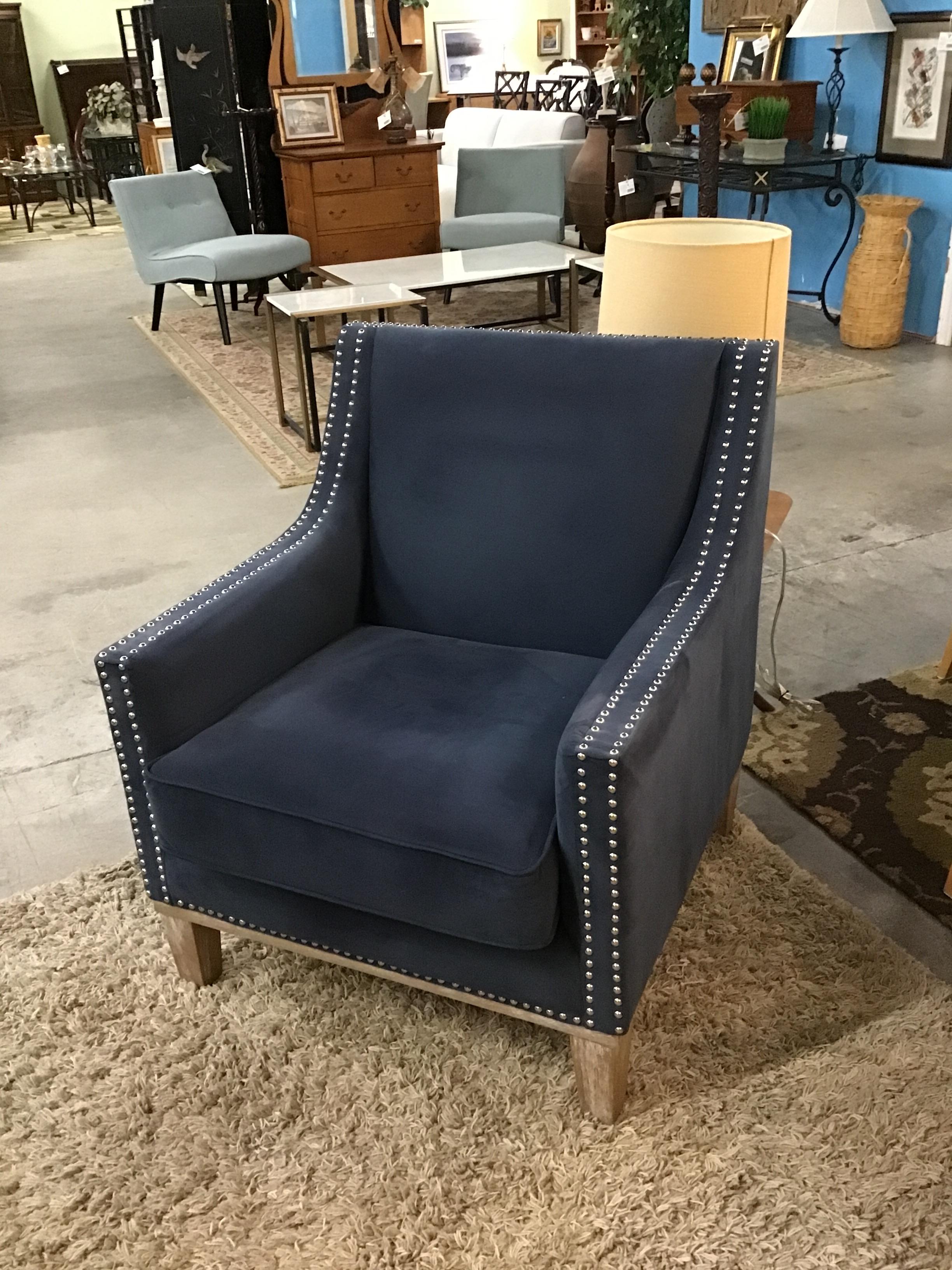 Navy Microfibre Armchair
