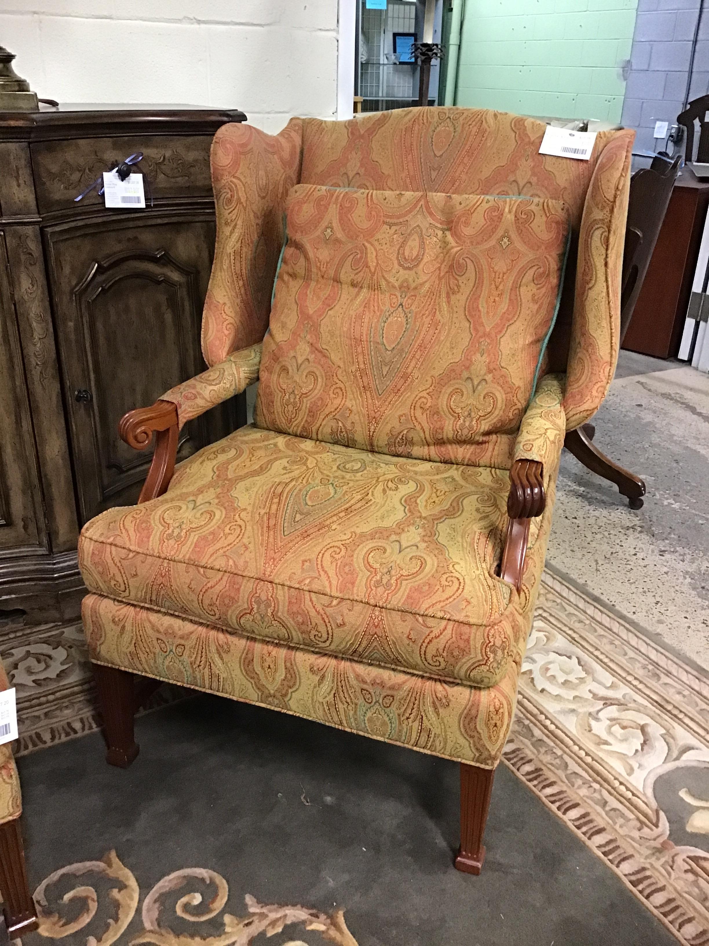 Wing Chair & Toss Cushion