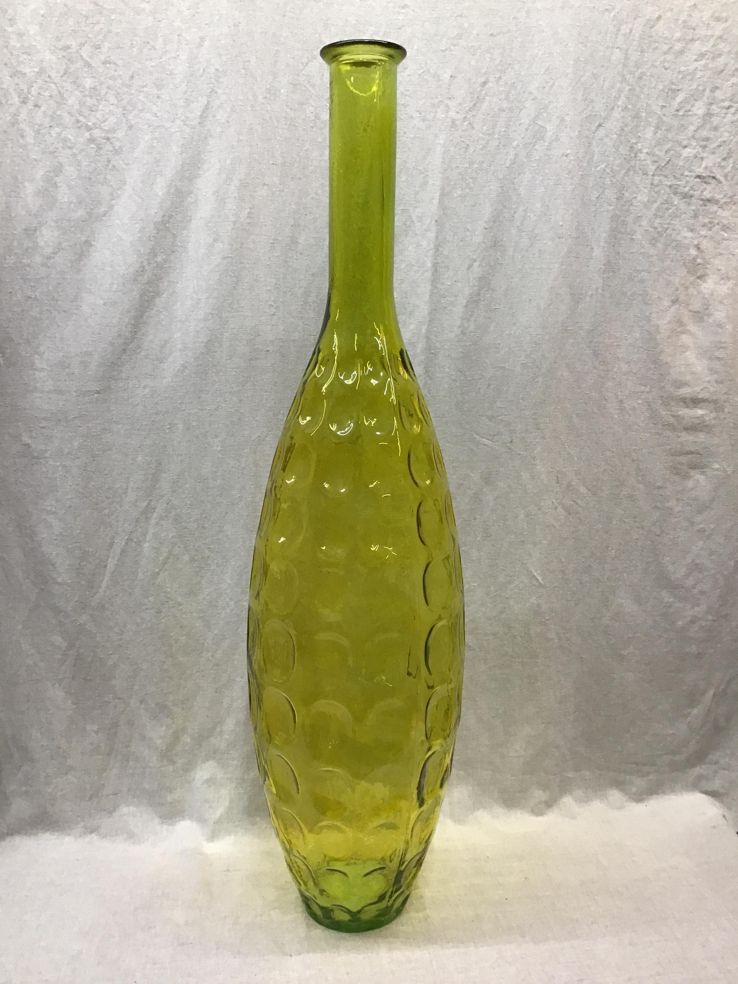 Amber Dimpled Glass Vase