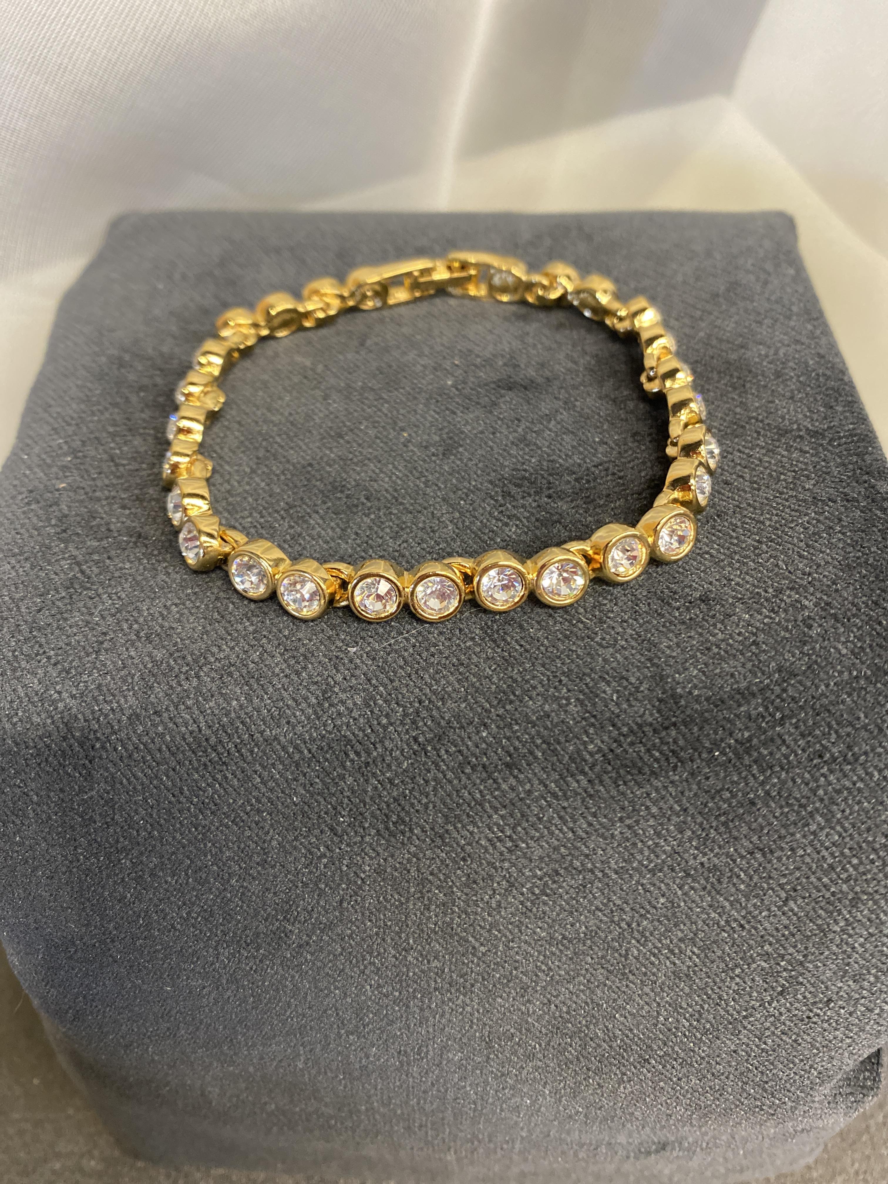 Swarovski Tennis Bracelet – Gold Tone