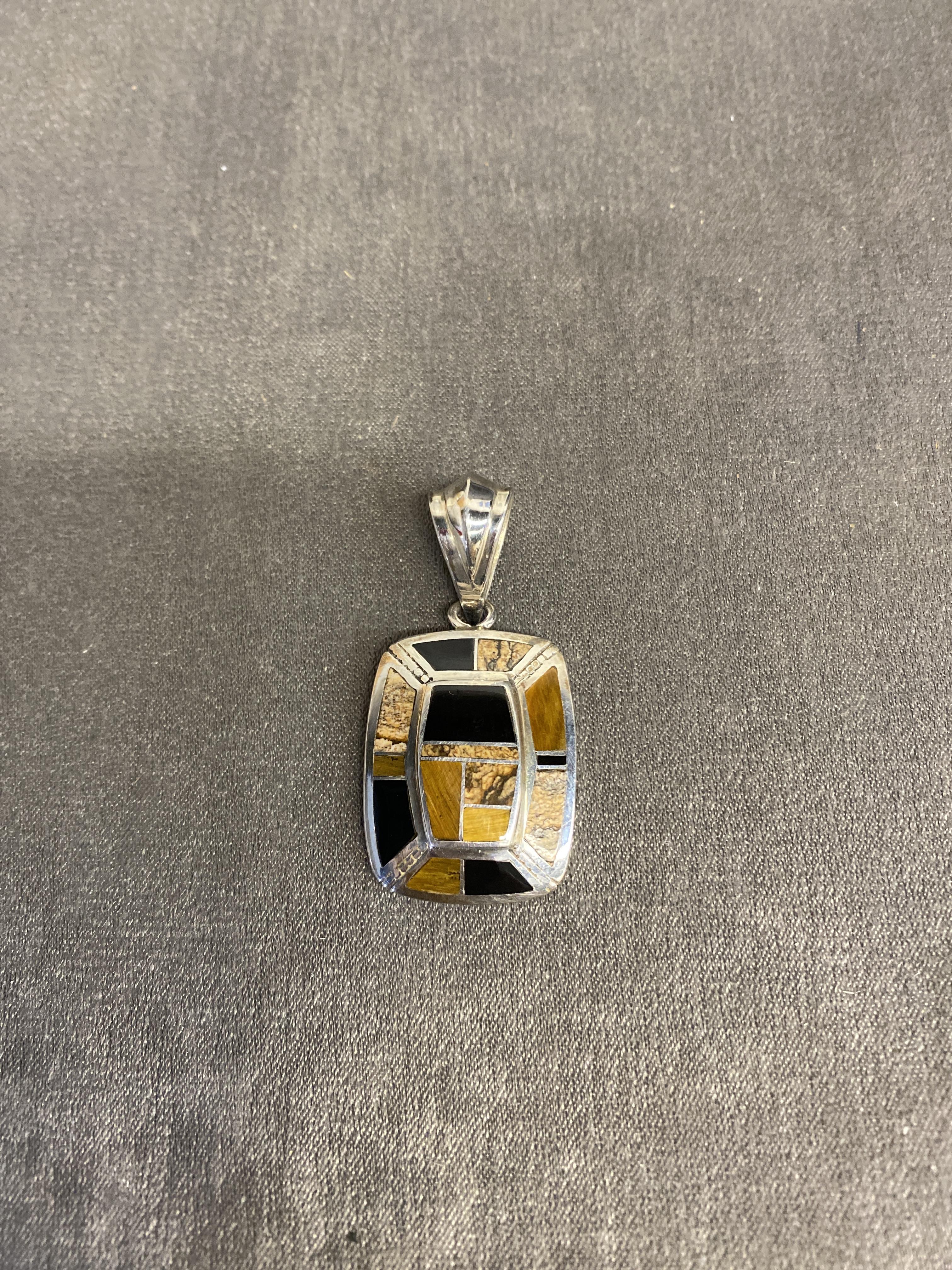 Sterling Silver Pendant – Stone Inlay
