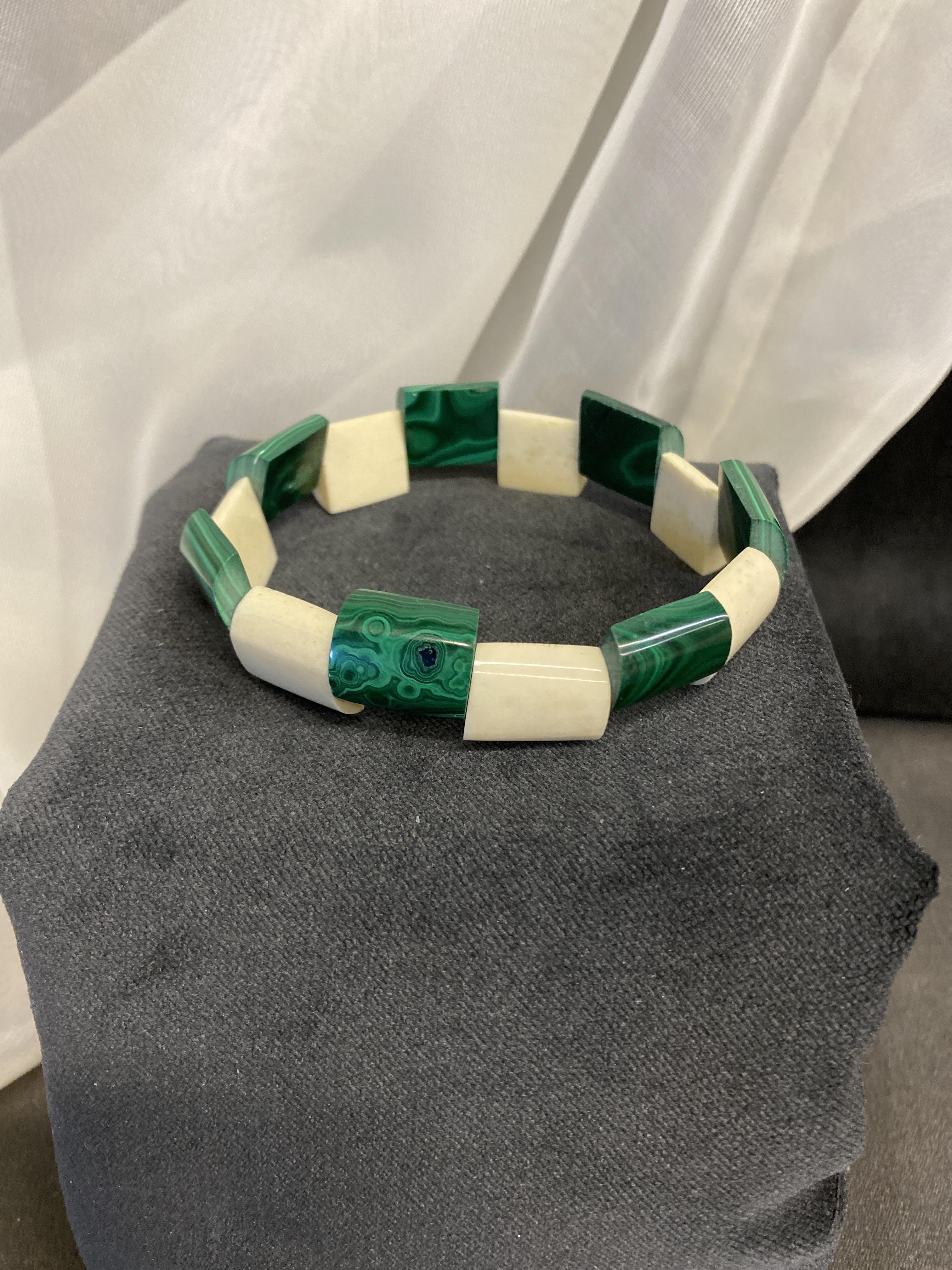 Vintage Stretch Bracelet – Malachite