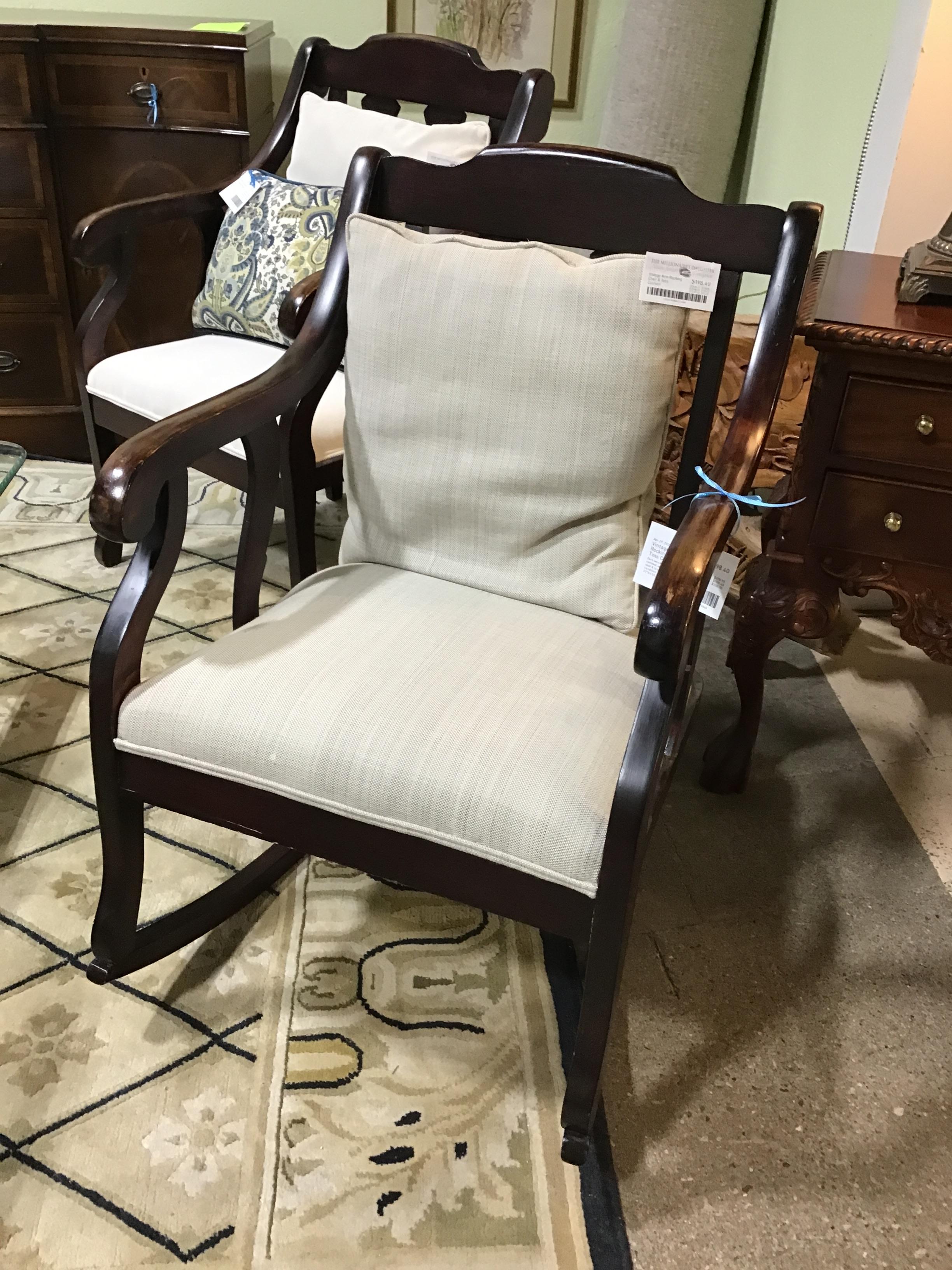 Vintage Arm Rocking Chair & Toss Cushion