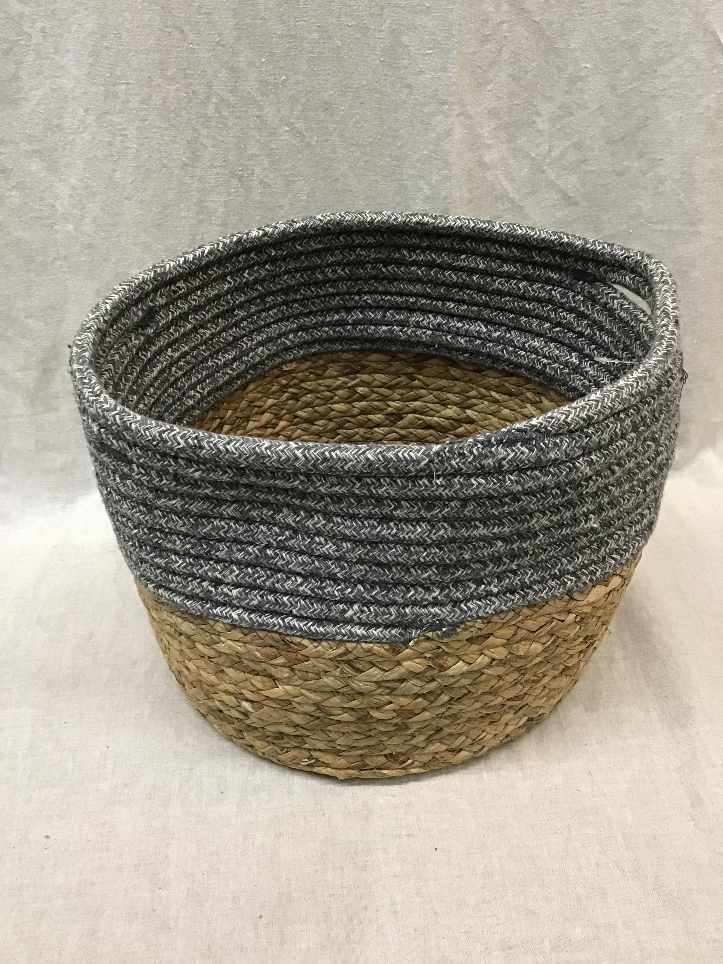 Grey & Natural Woven Basket