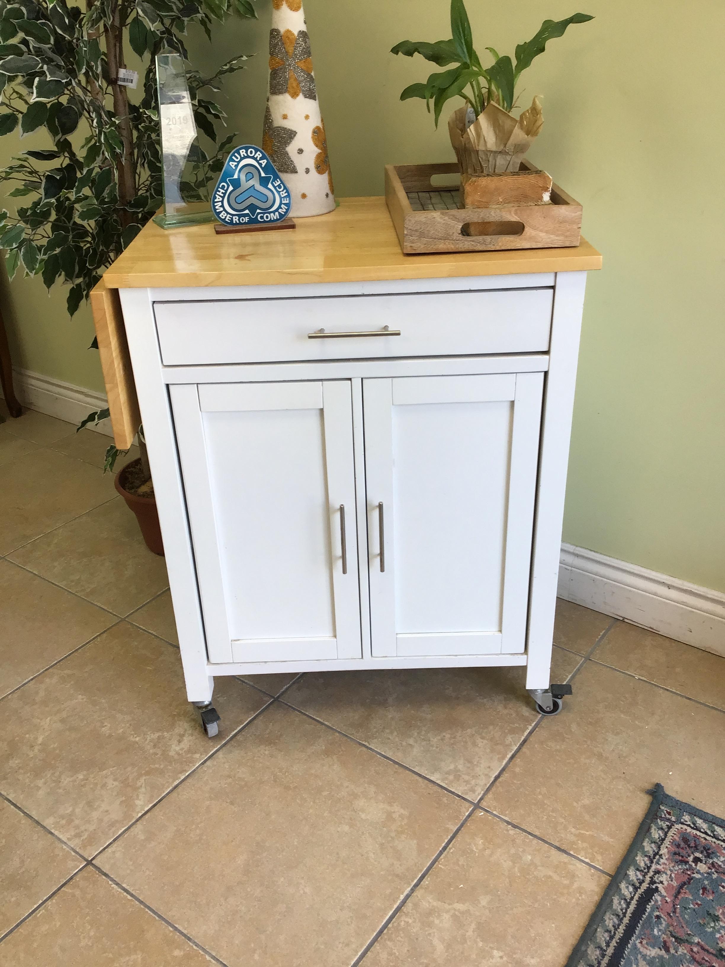 White Kitchen Island Cart