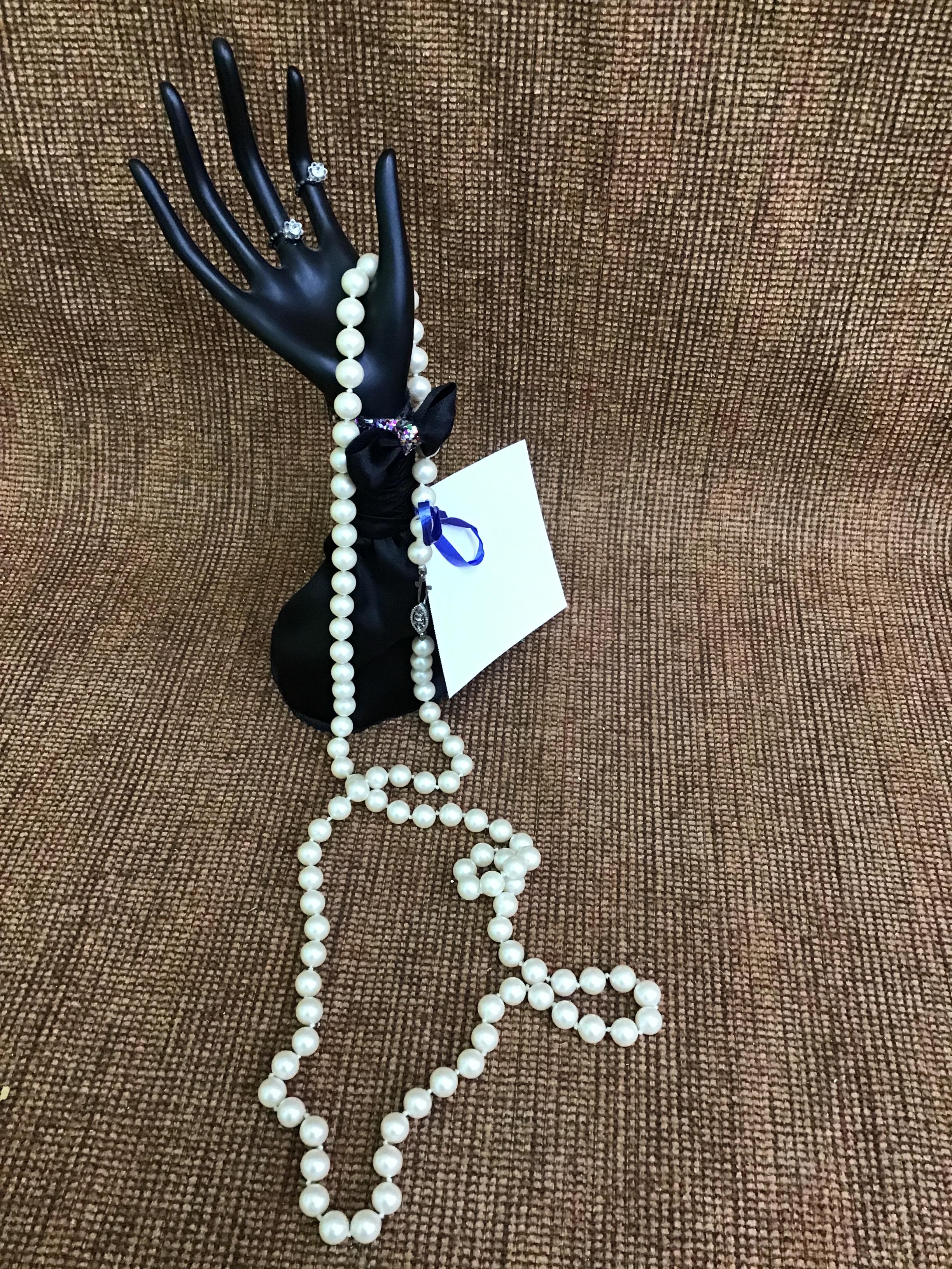Long Faux Pearl Necklace