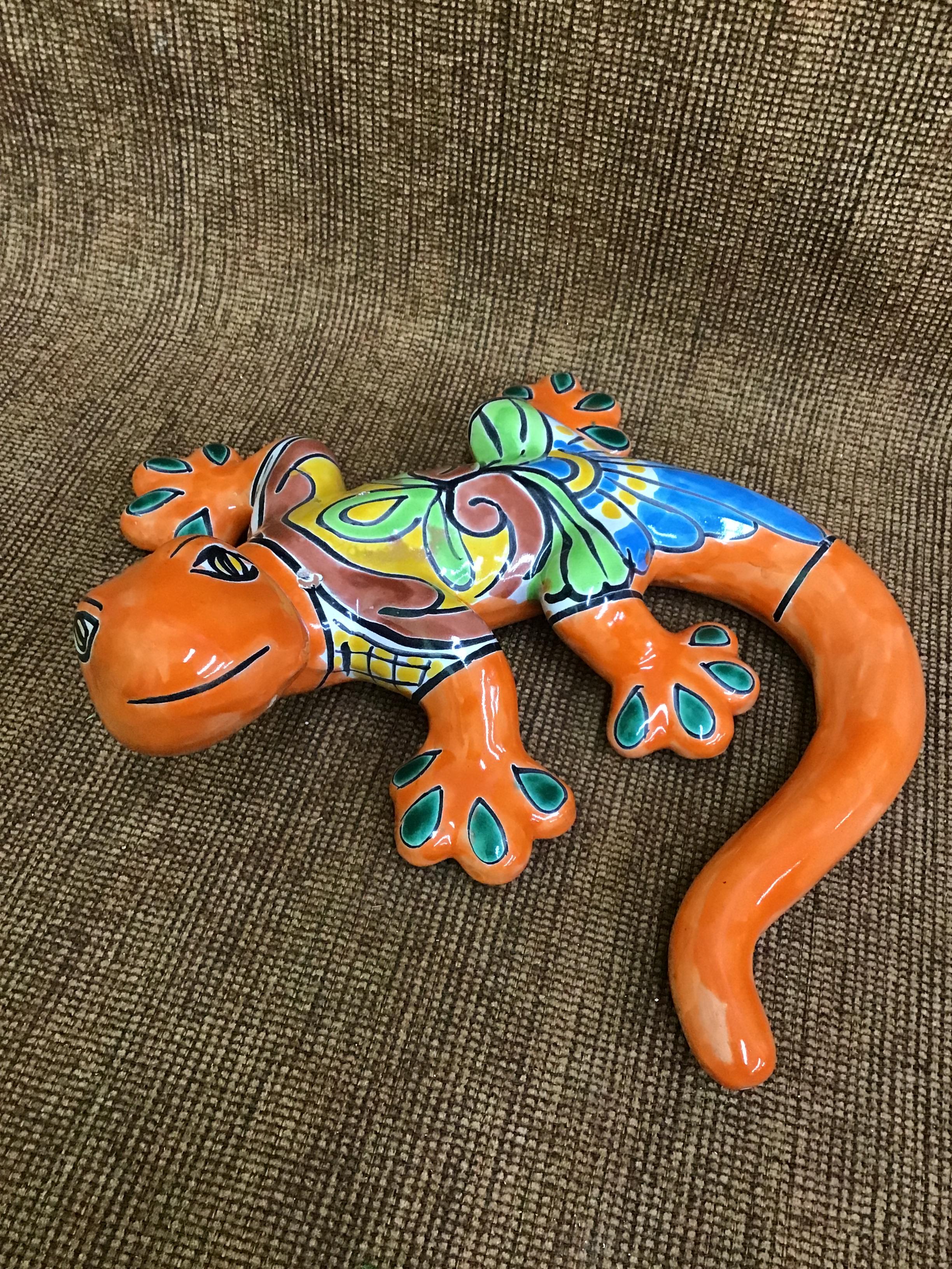 Mexican Talavera Gecko Figurine