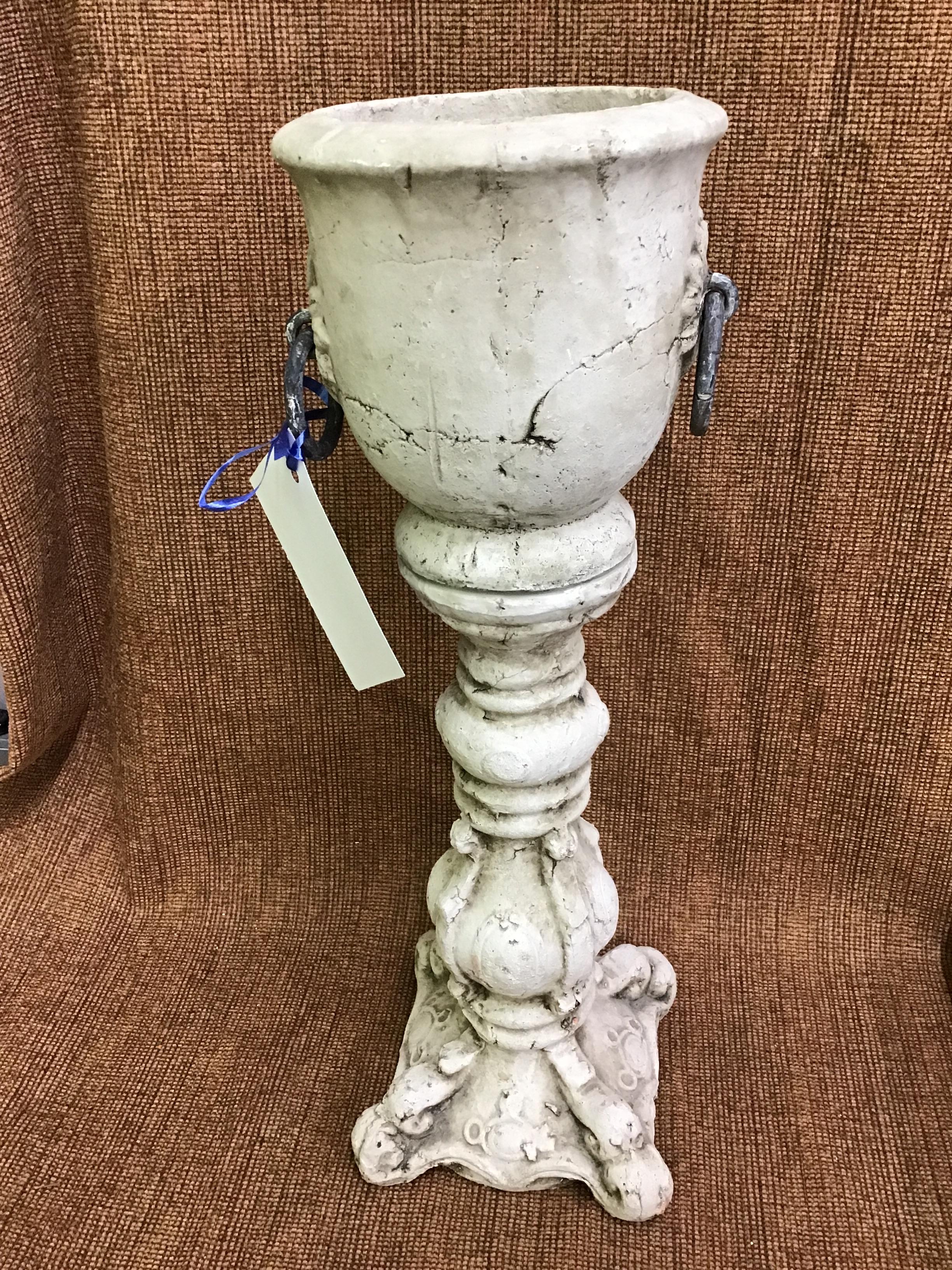 Distressed Stone Candle Holder
