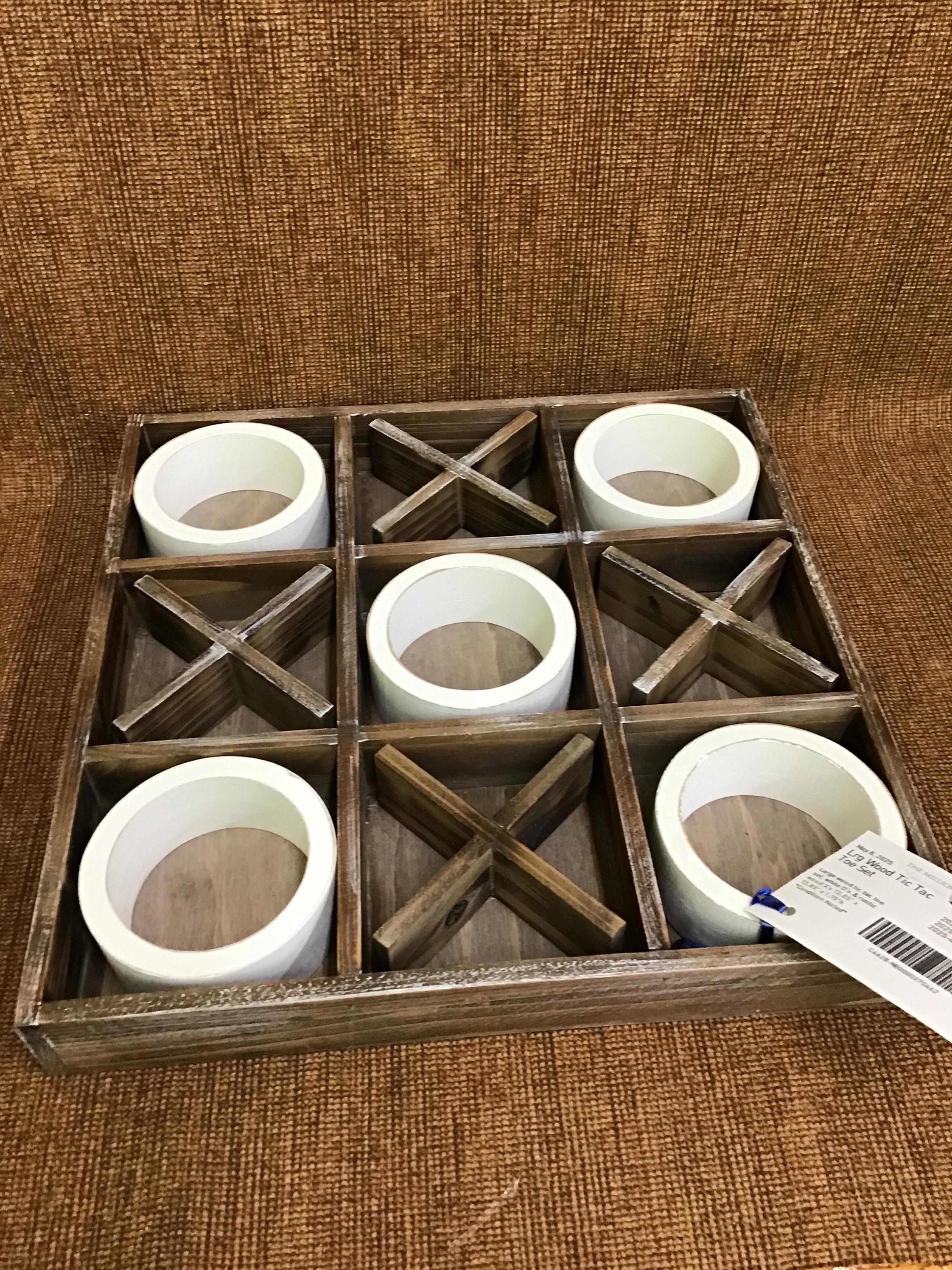 Lrg Wood Tic Tac Toe Set