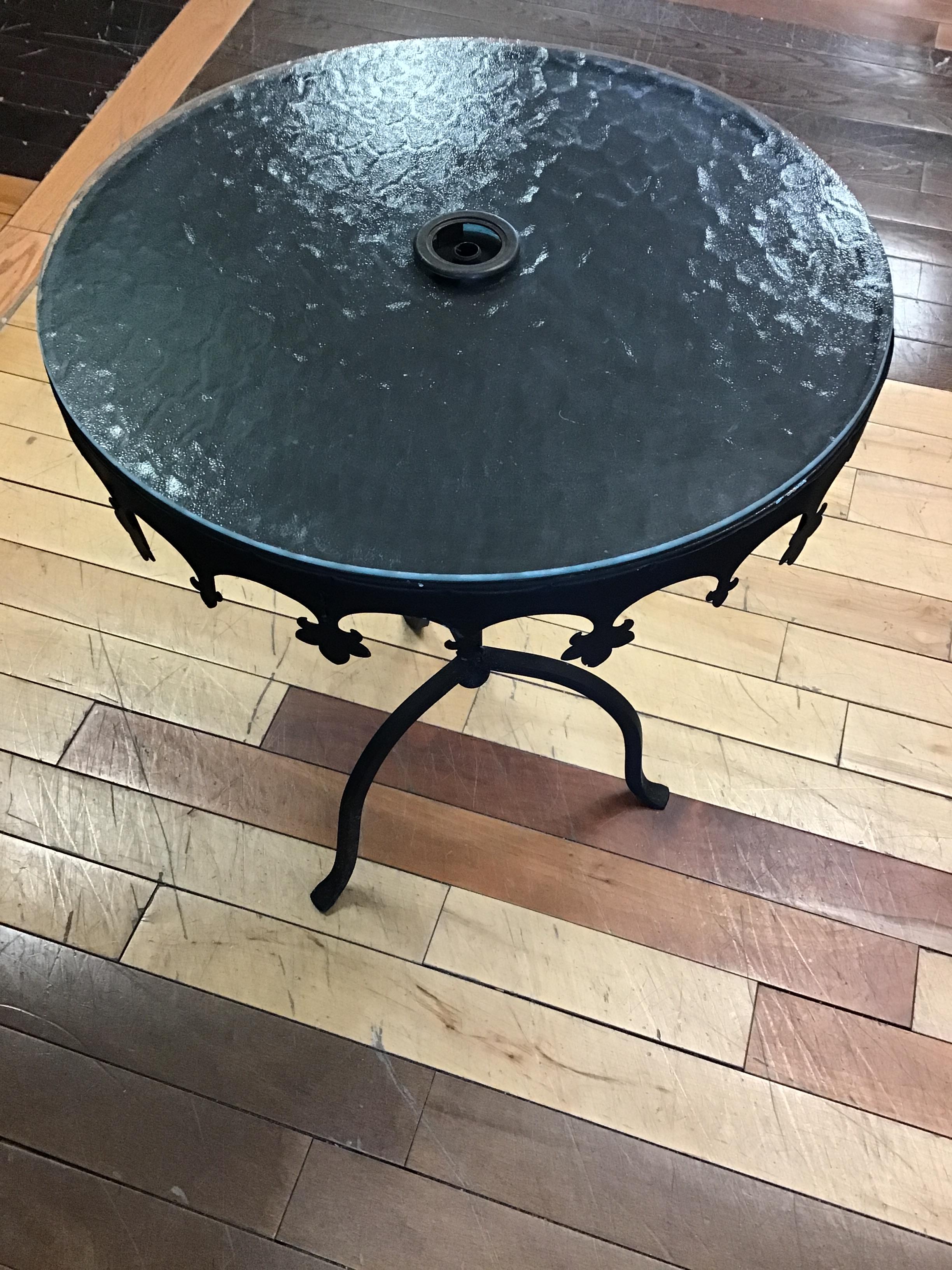 Round Glass Top Table