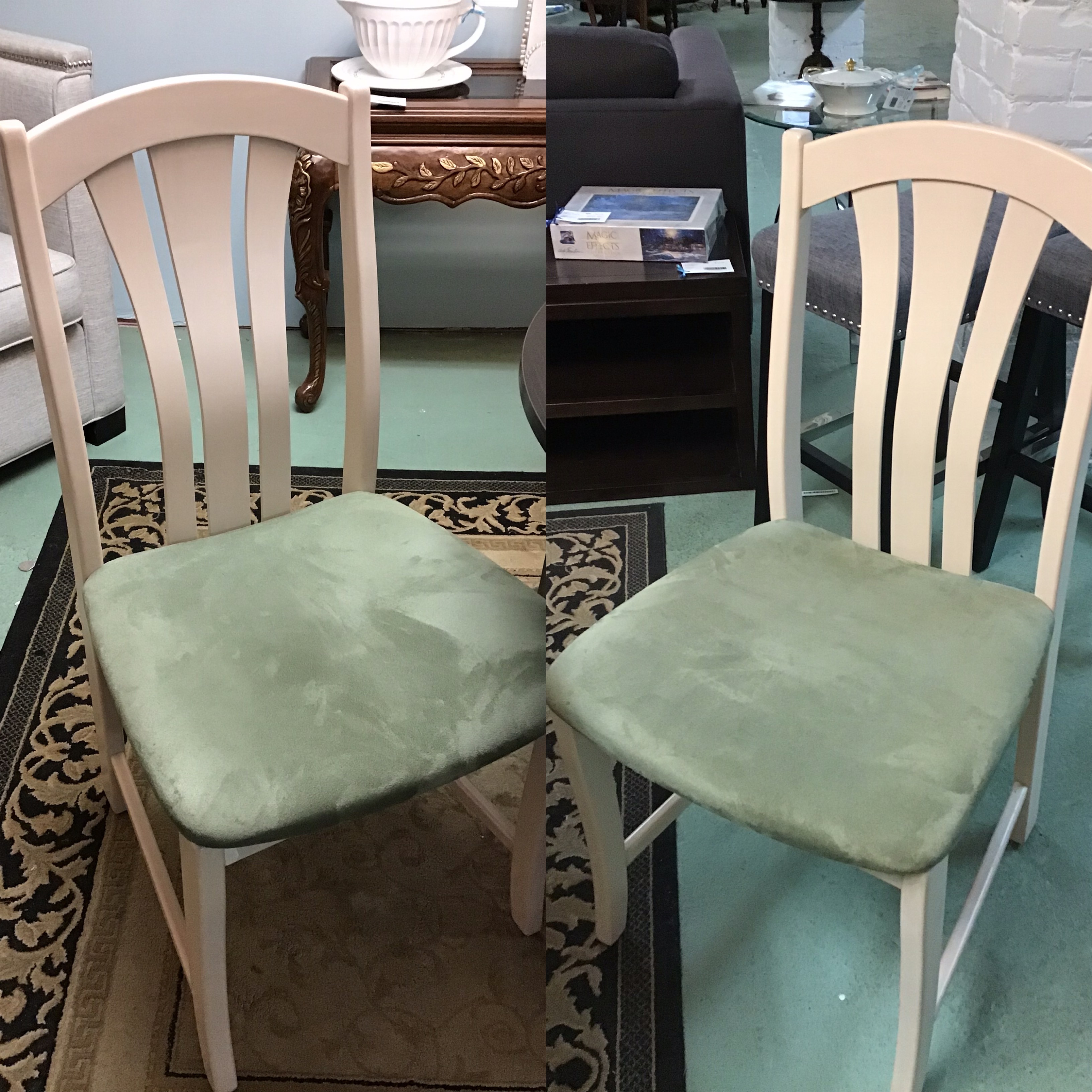Pair White Dining Chairs