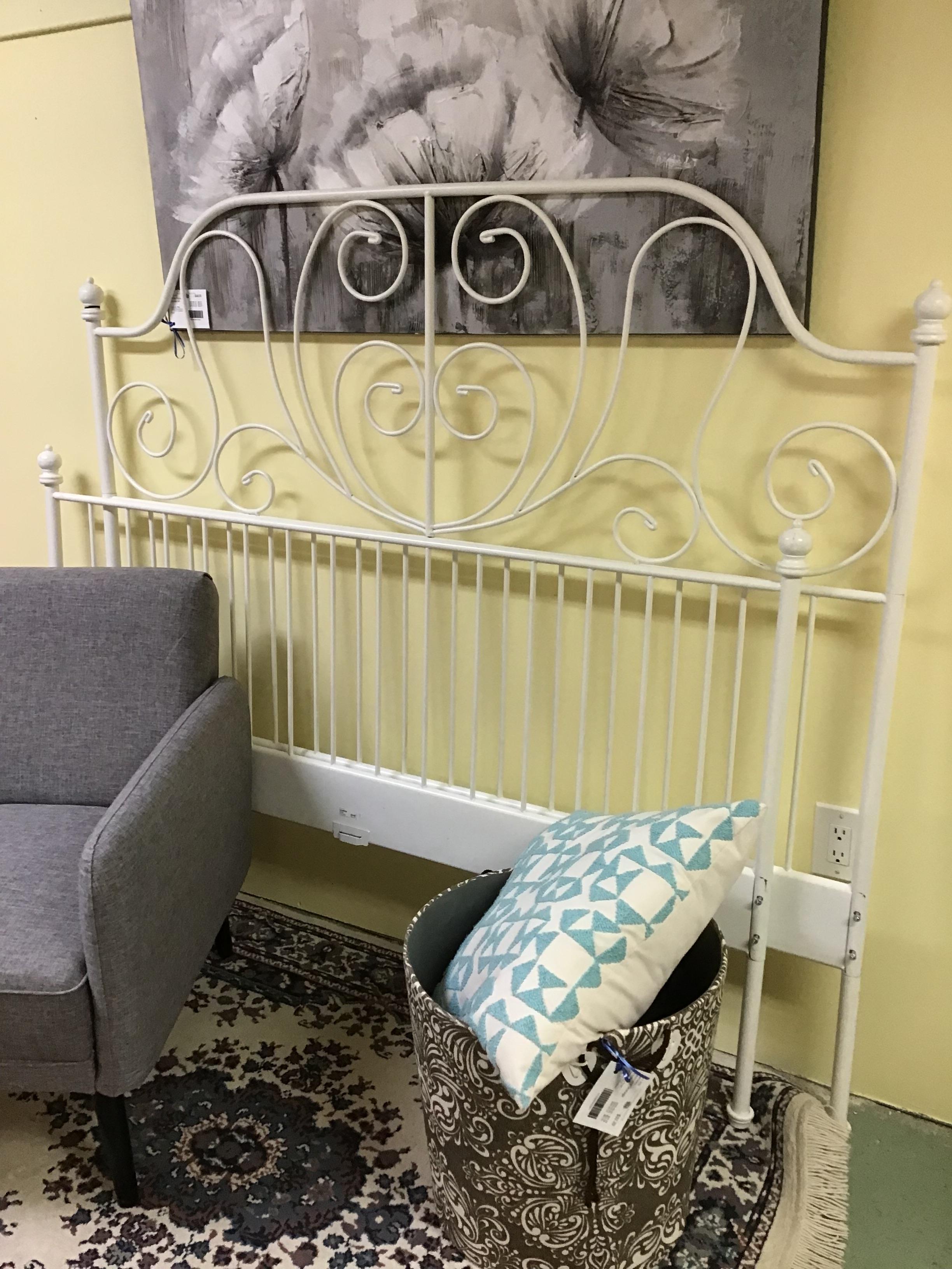 ‘Leirvik’ QUEEN White Metal Ikea Bed Frame