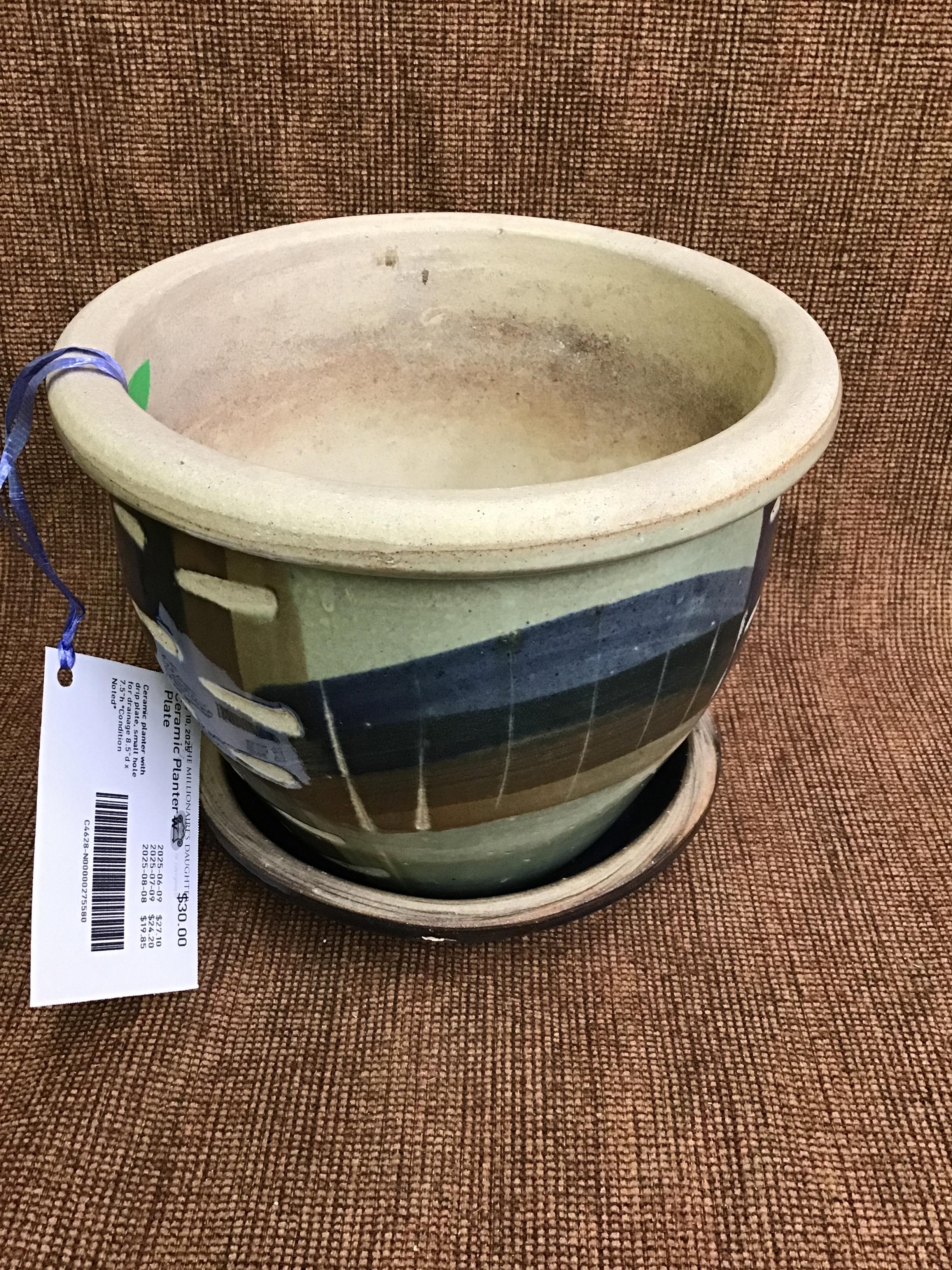 Ceramic Planter w Plate