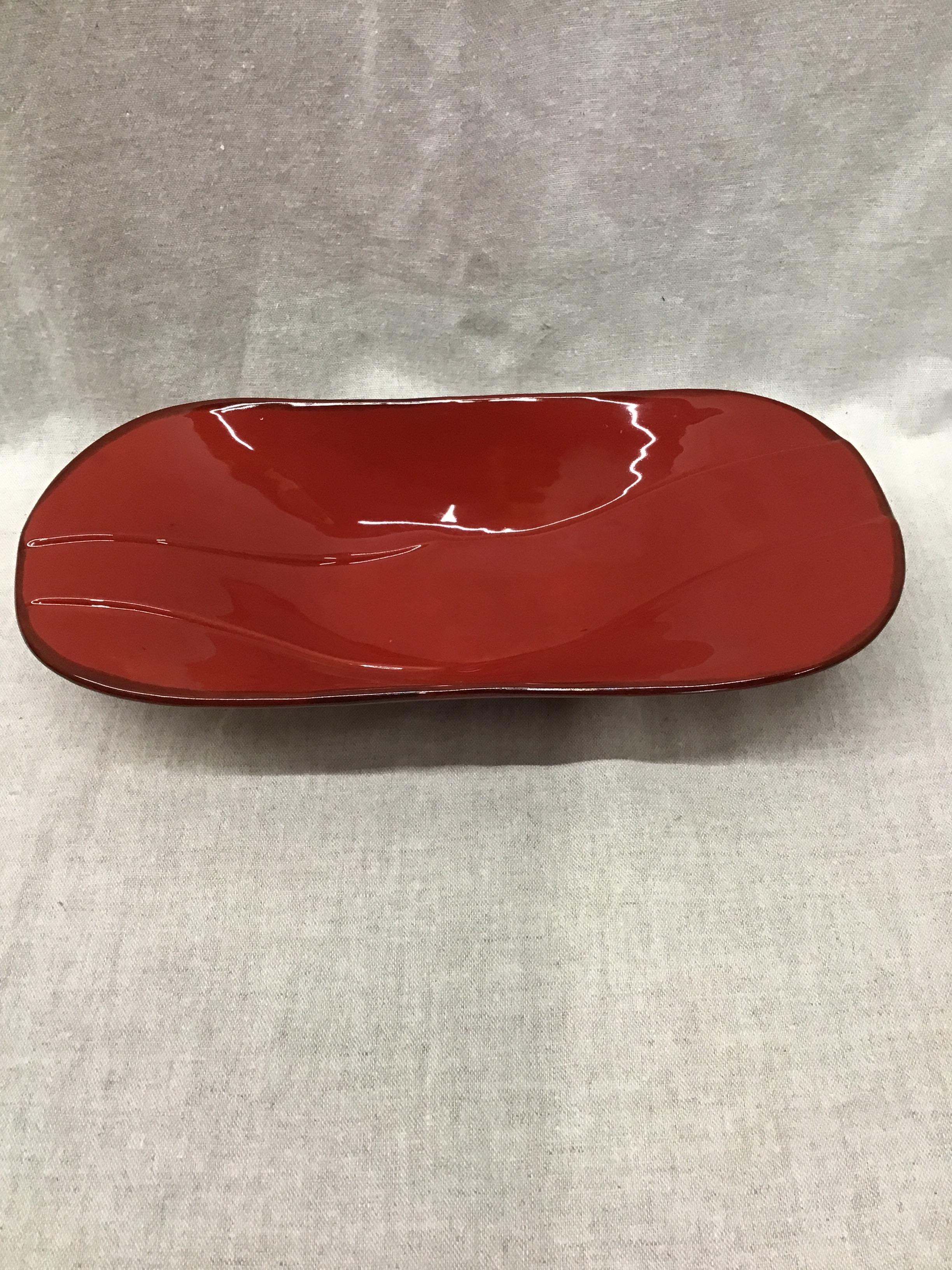 Hand-painted Red Serving Dish