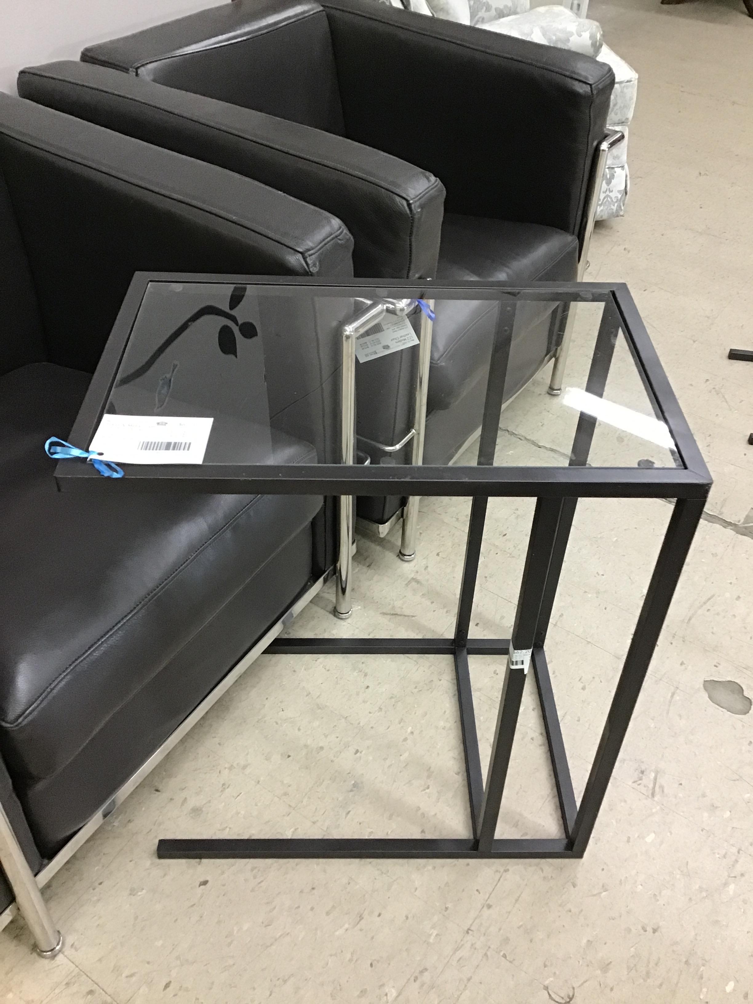 Glass & Metal Over Couch End Table