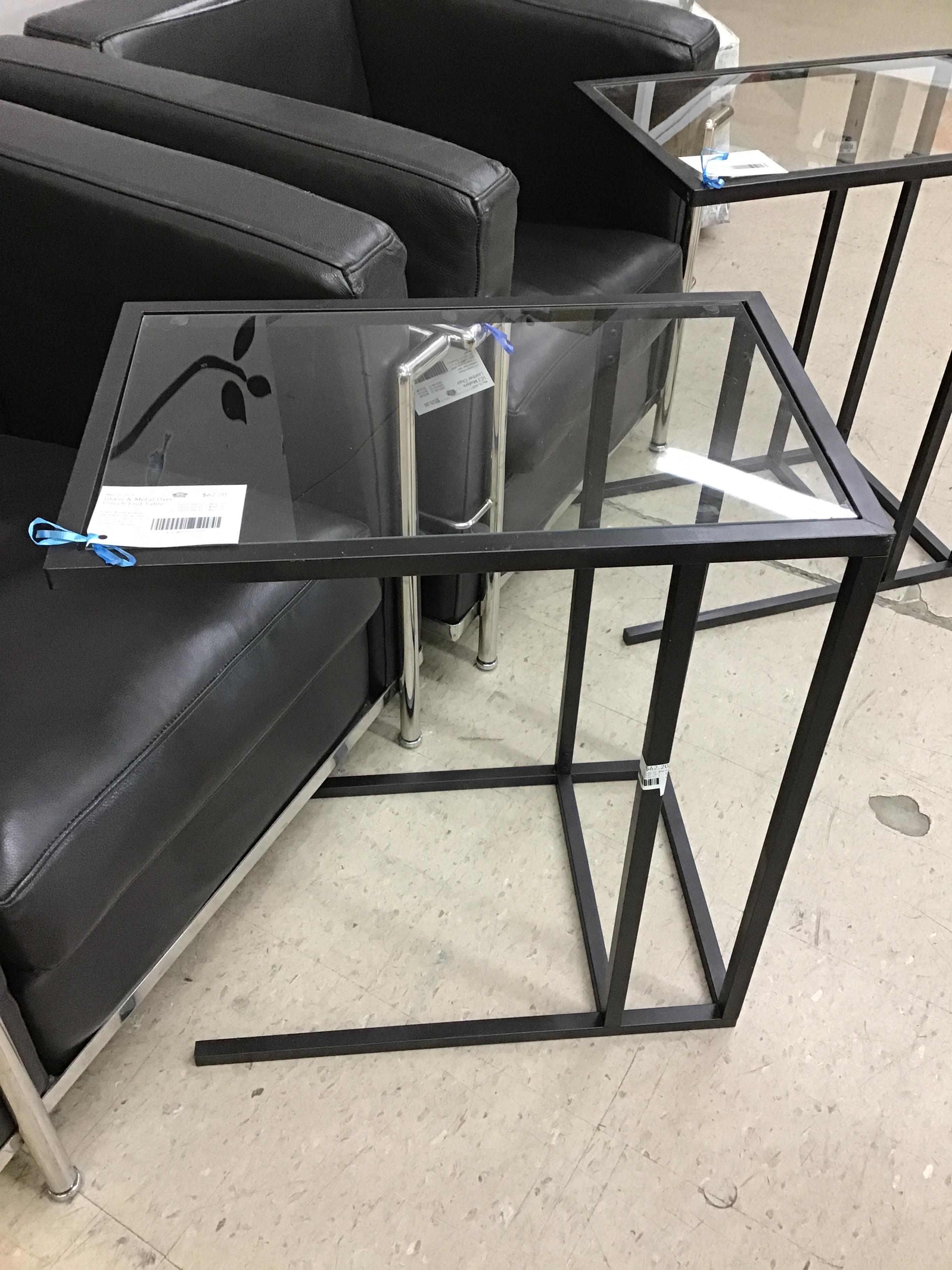 Glass & Metal Over Couch End Table