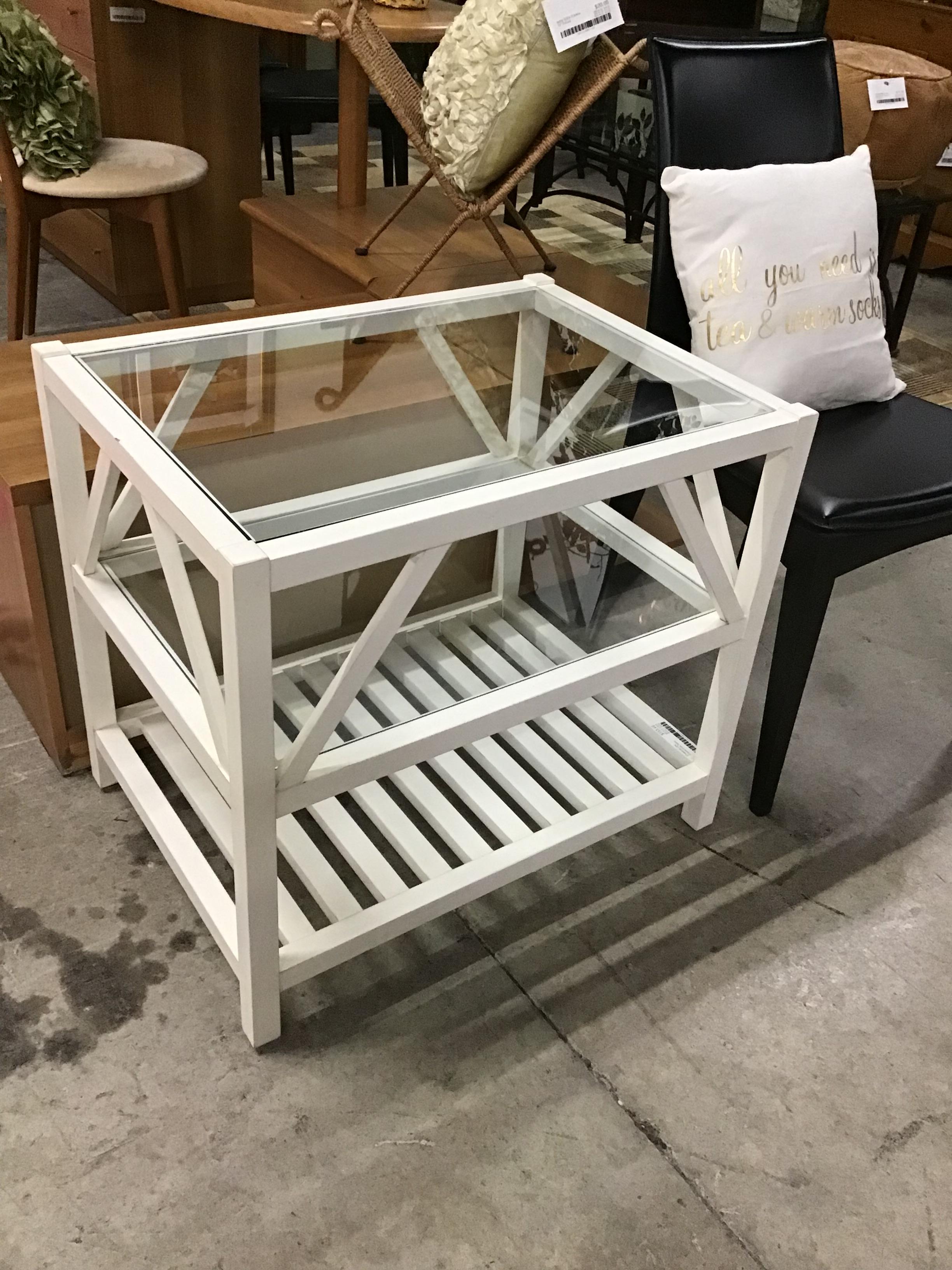 ETHAN ALLEN Cream Side Table