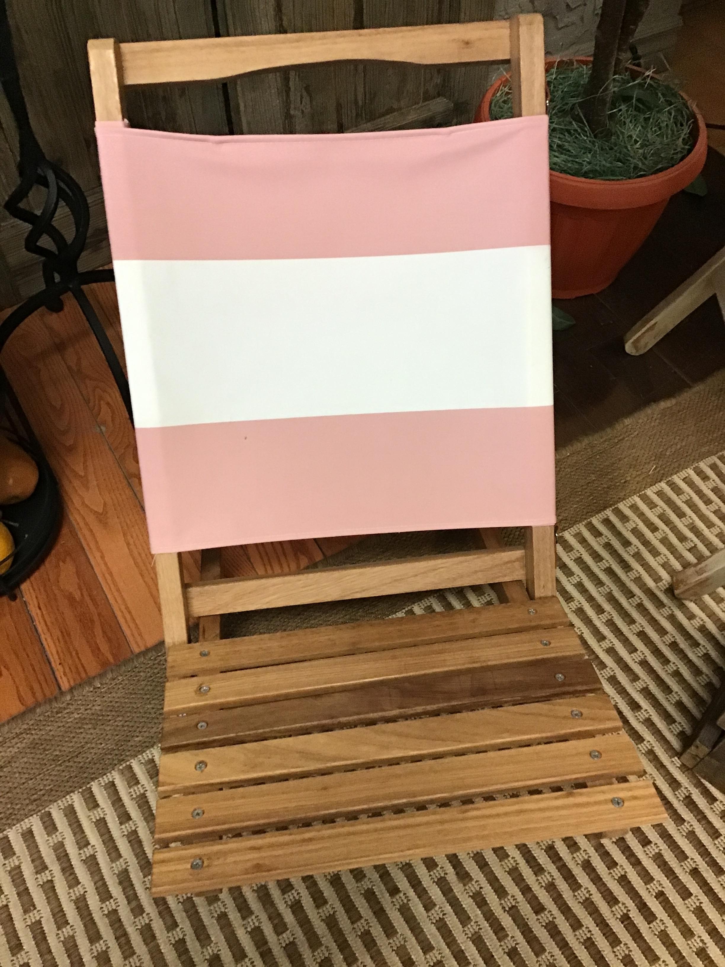 2-Piece Pink Stripe Beach Chair