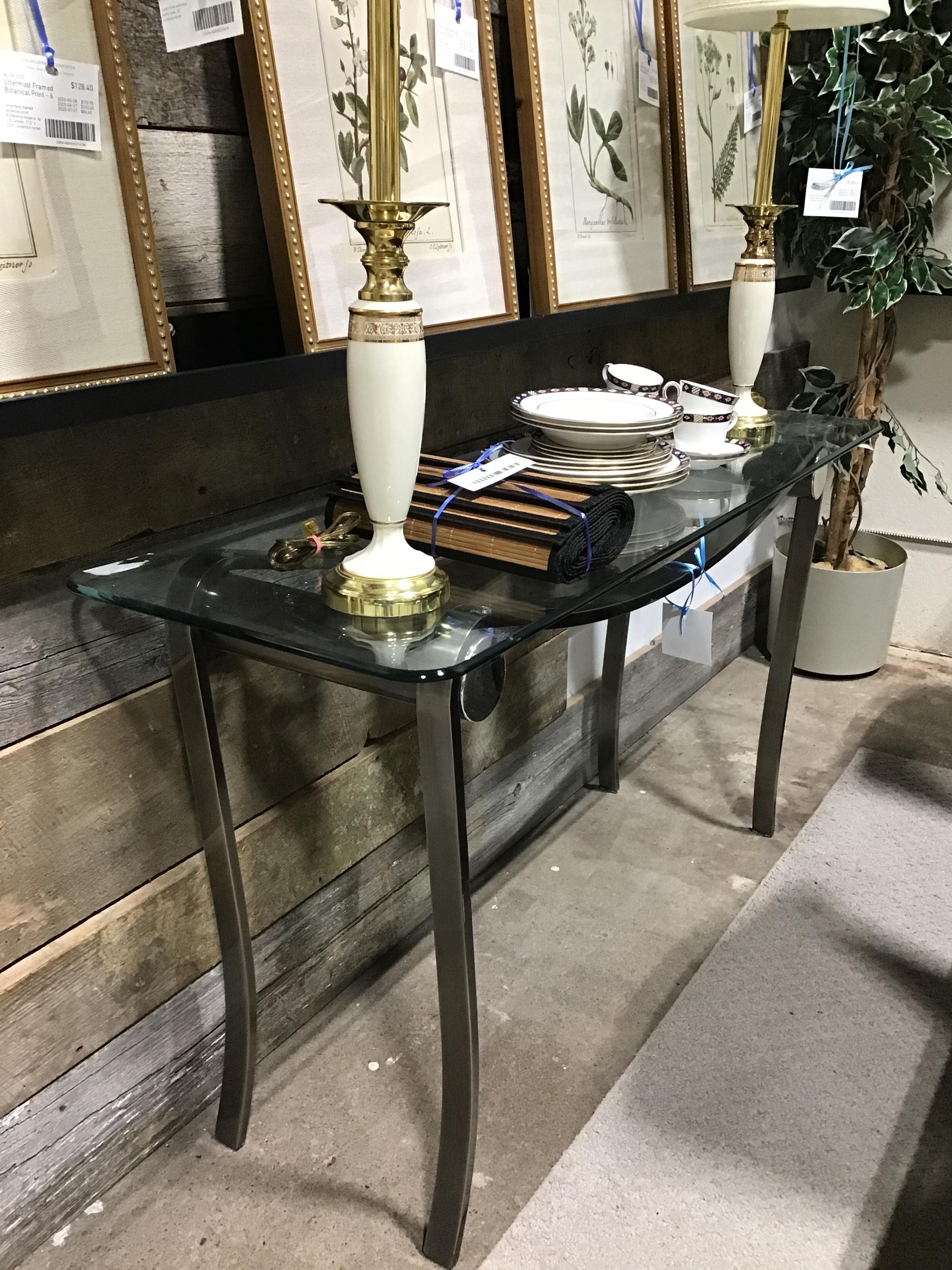 Metal/Glass Sofa Table