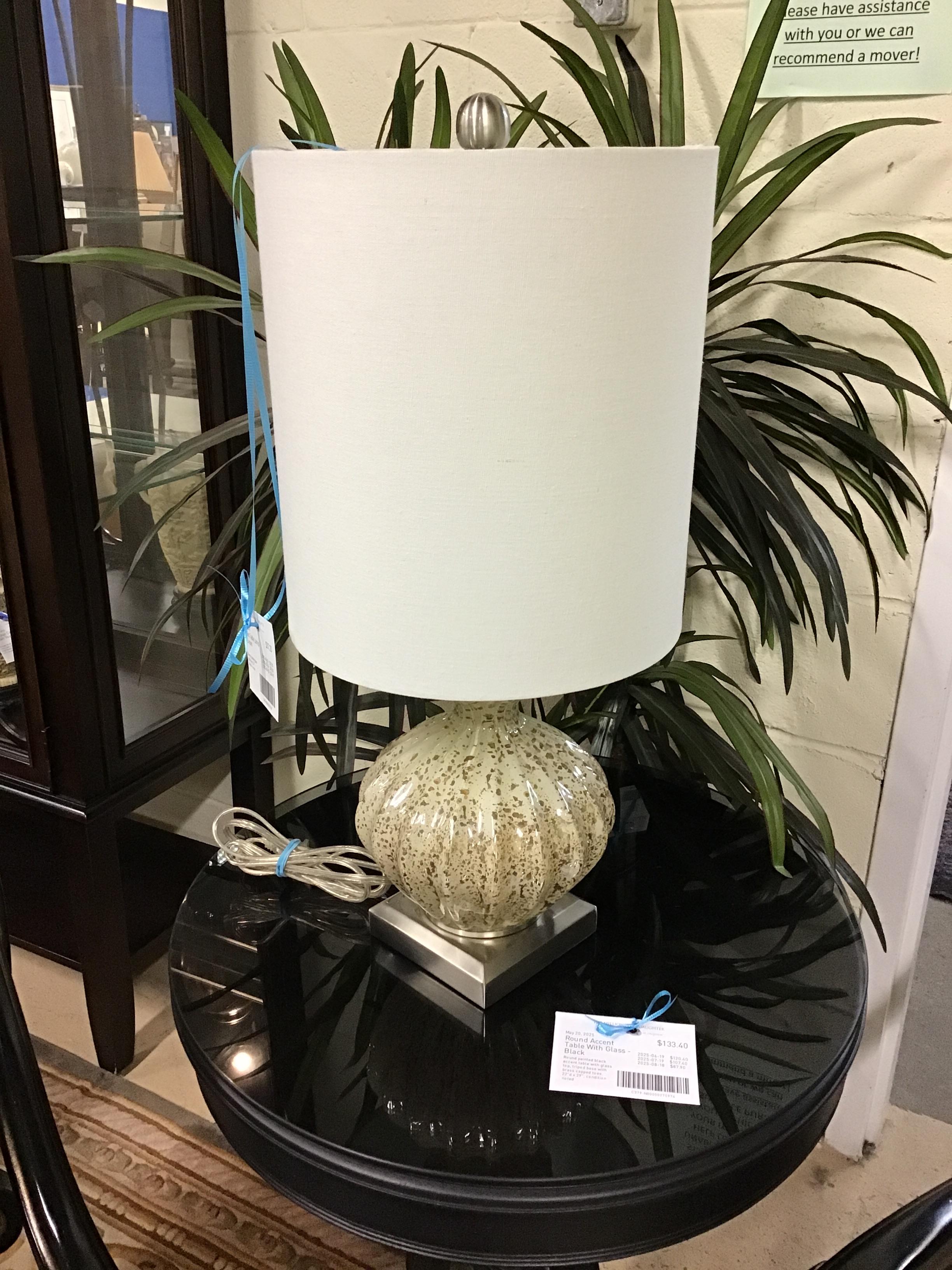 Glass Table Lamp – Cream