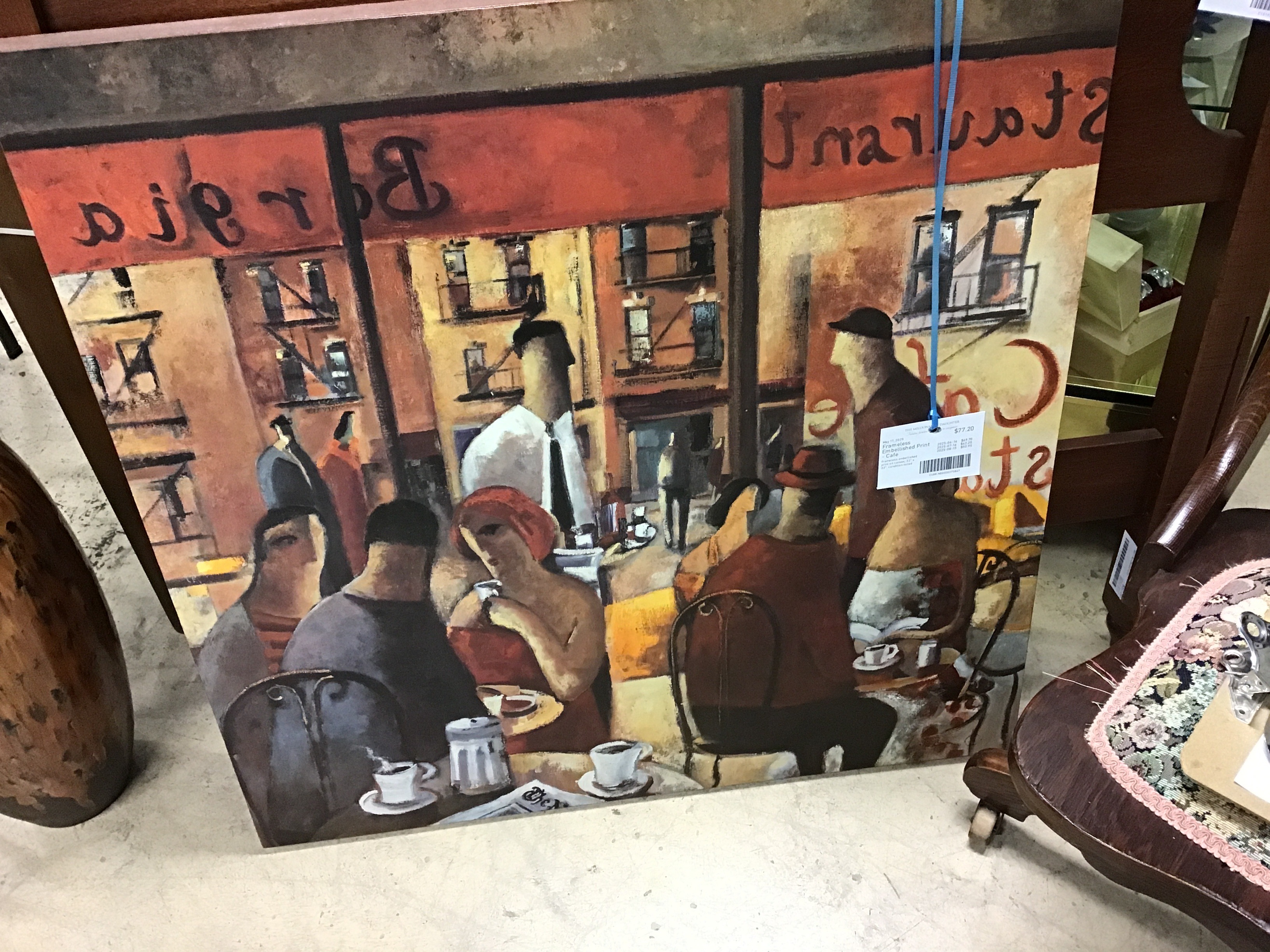 Frameless Embellished Print – Cafe
