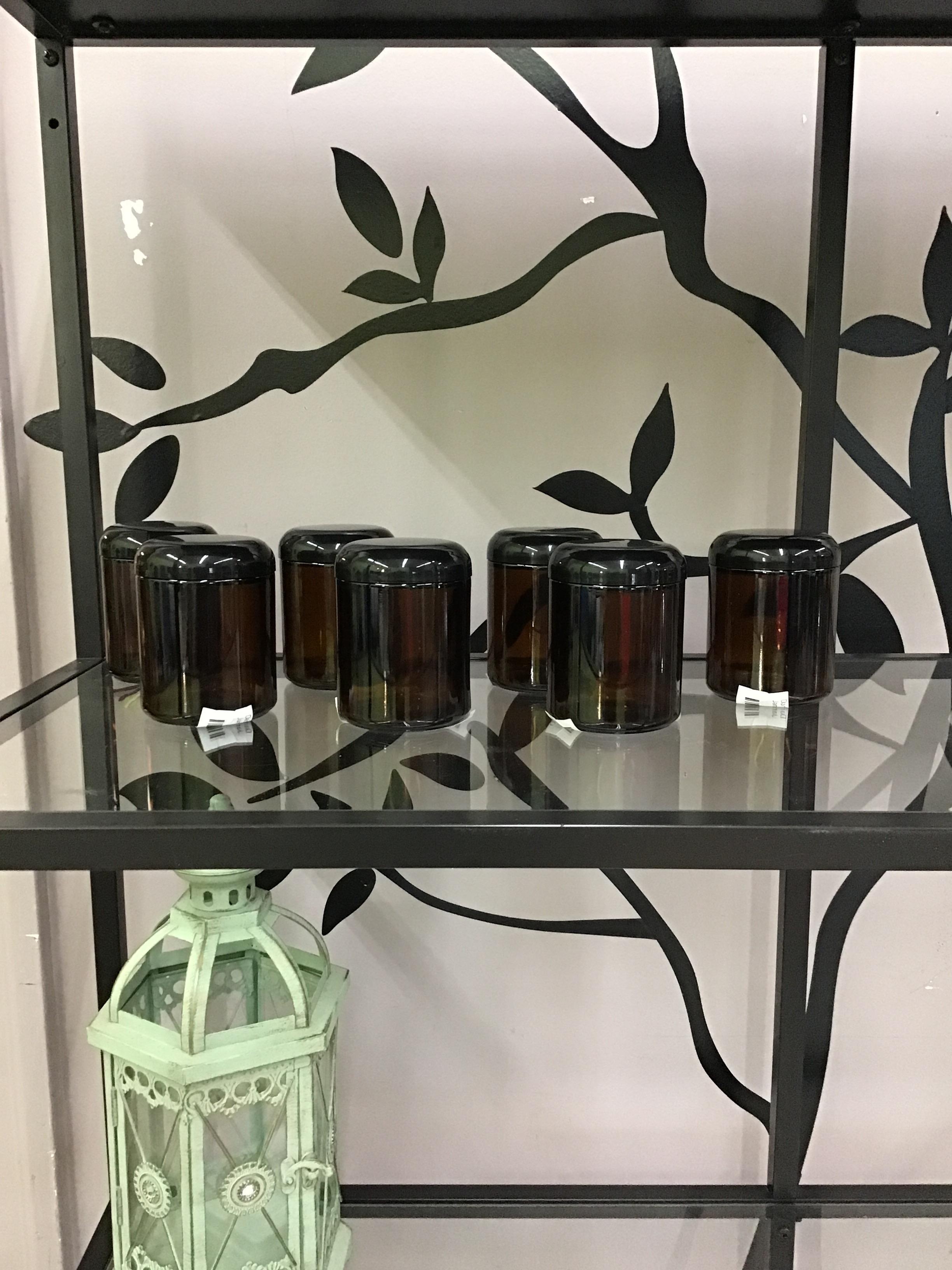 Dark Glass Spice Jars (7)