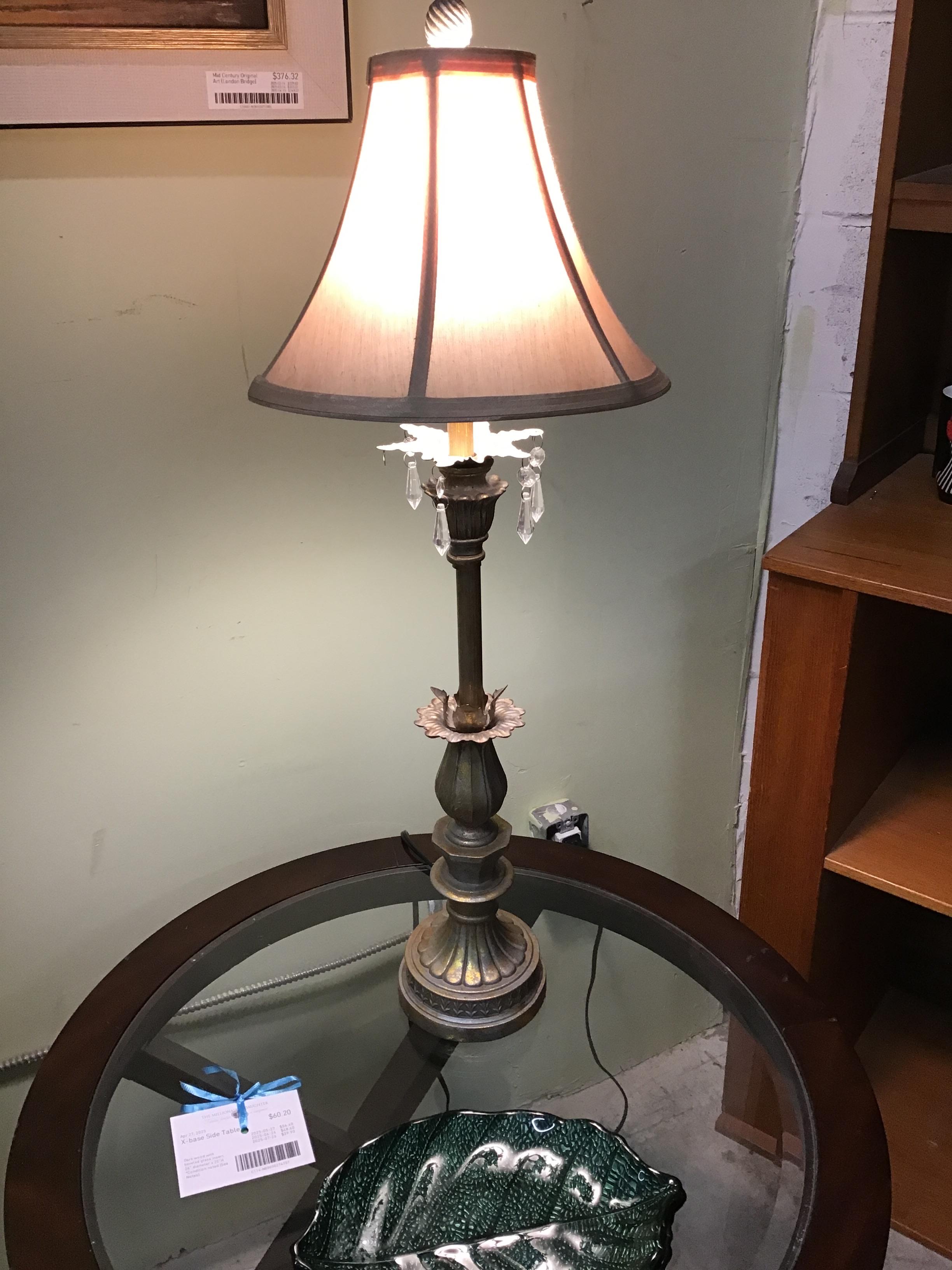 French Country Aged Gold Buffet Lamp