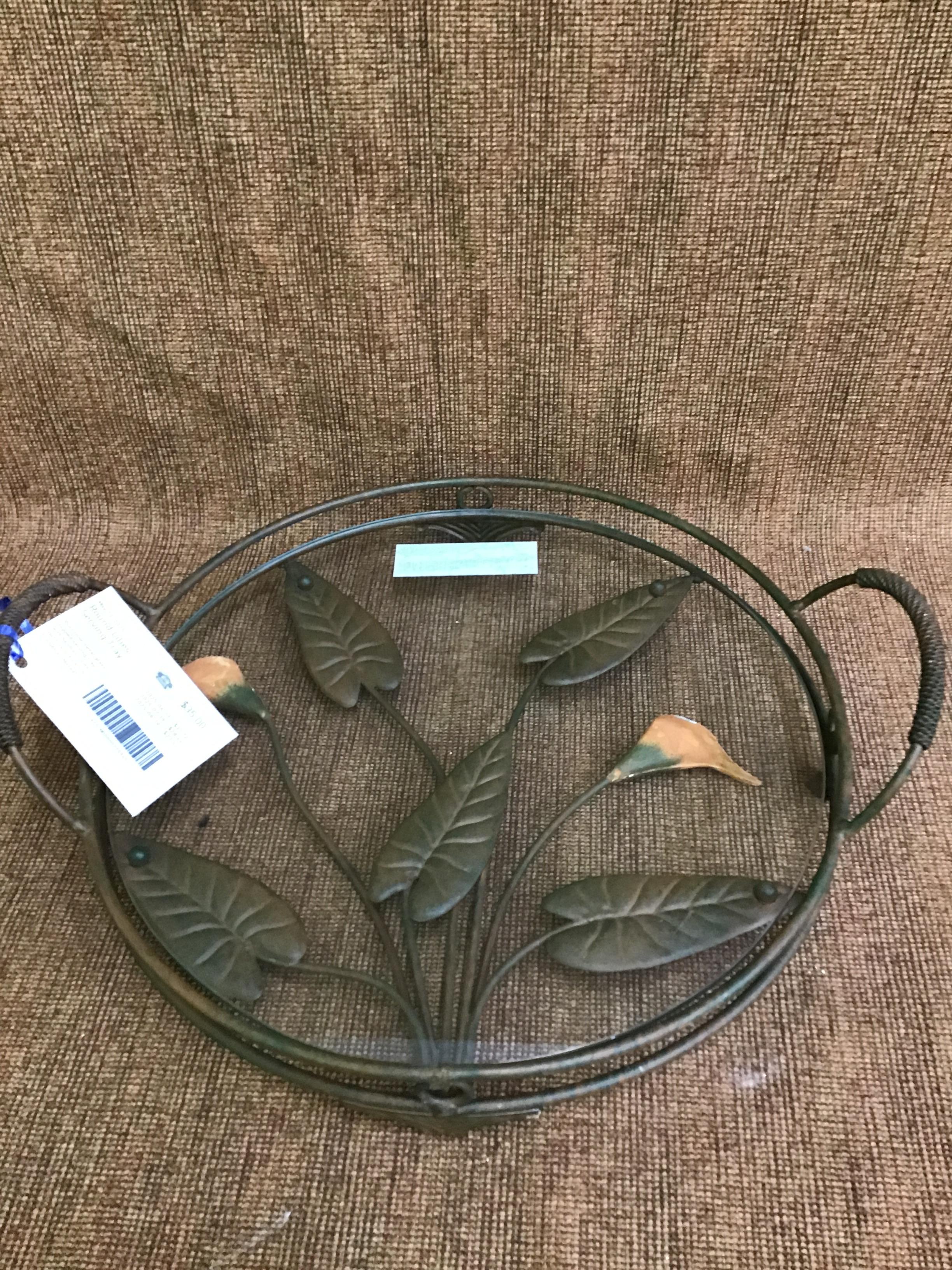 Round Lilies Serving Tray