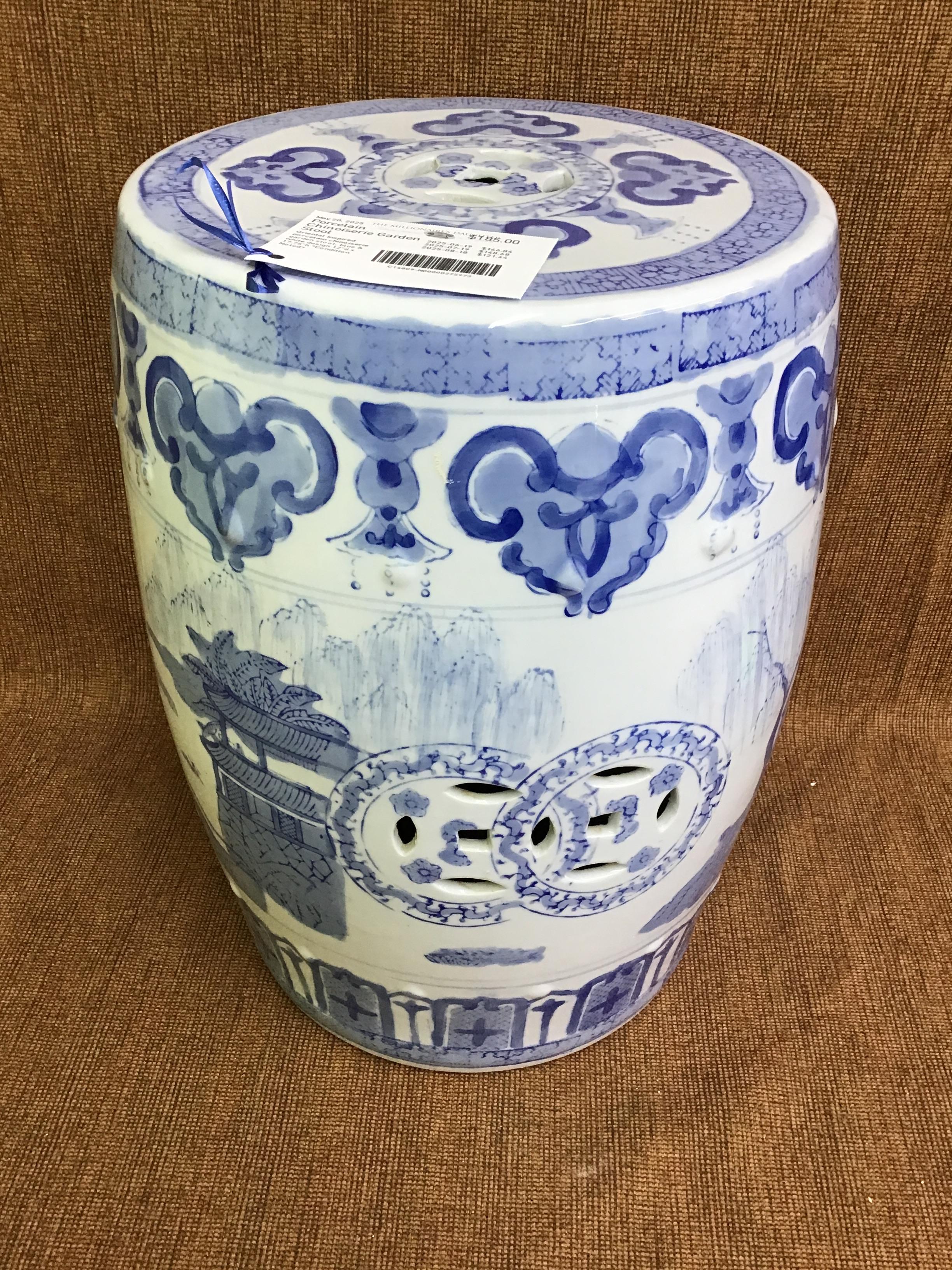 Porcelain Chinoiserie Garden Stool