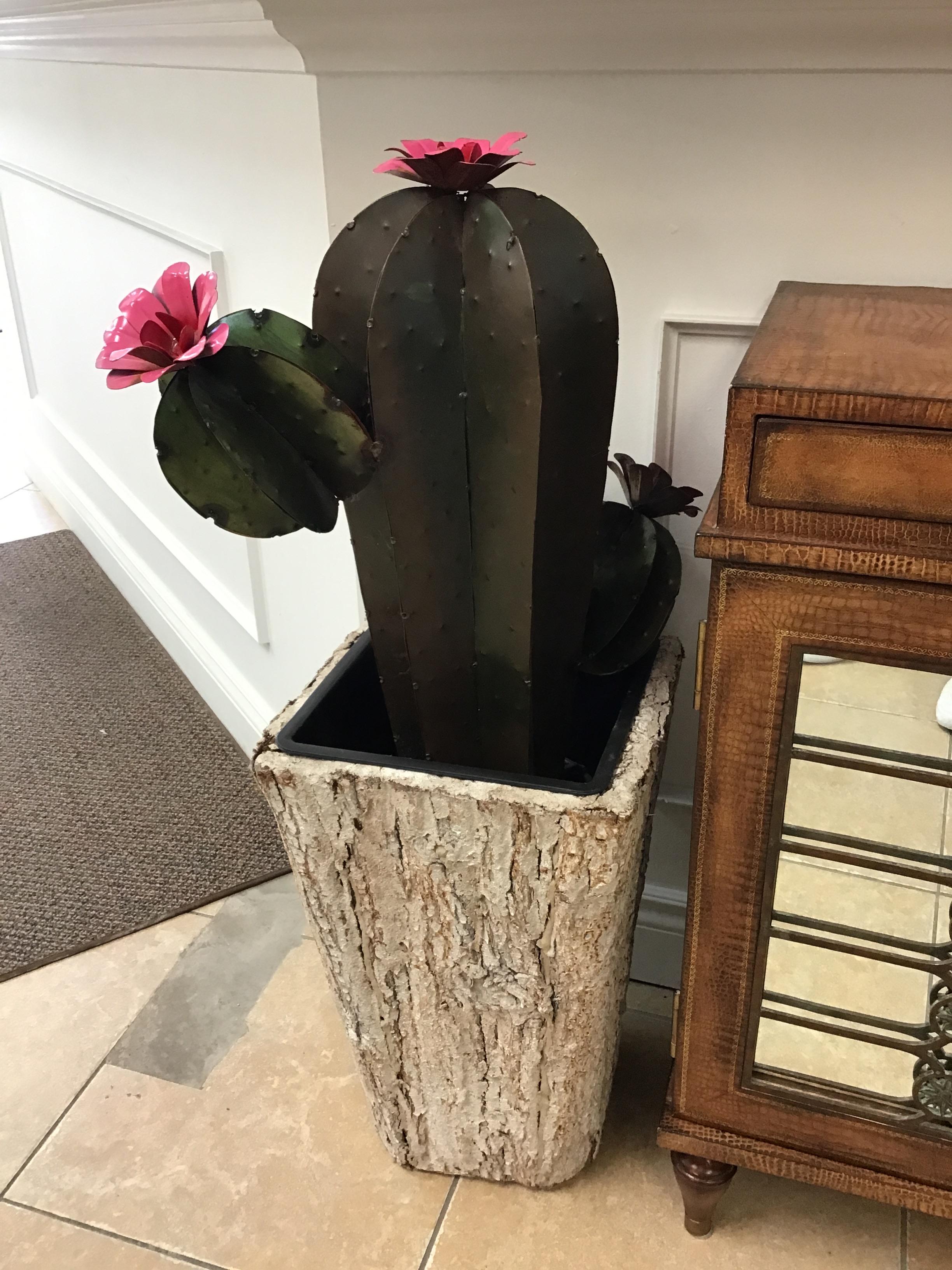 Metal Saguaro Cactus in Pot
