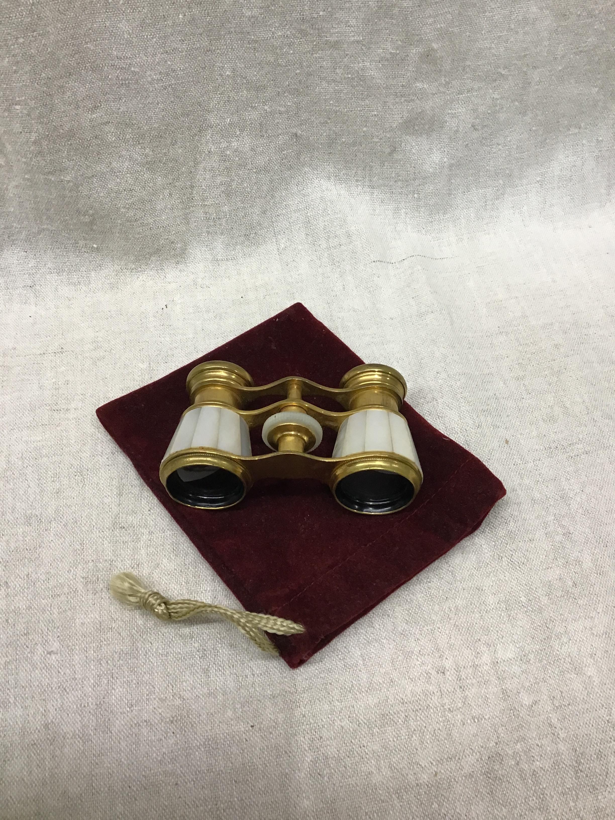 Mother of Pearl and Brass Opera Glasses