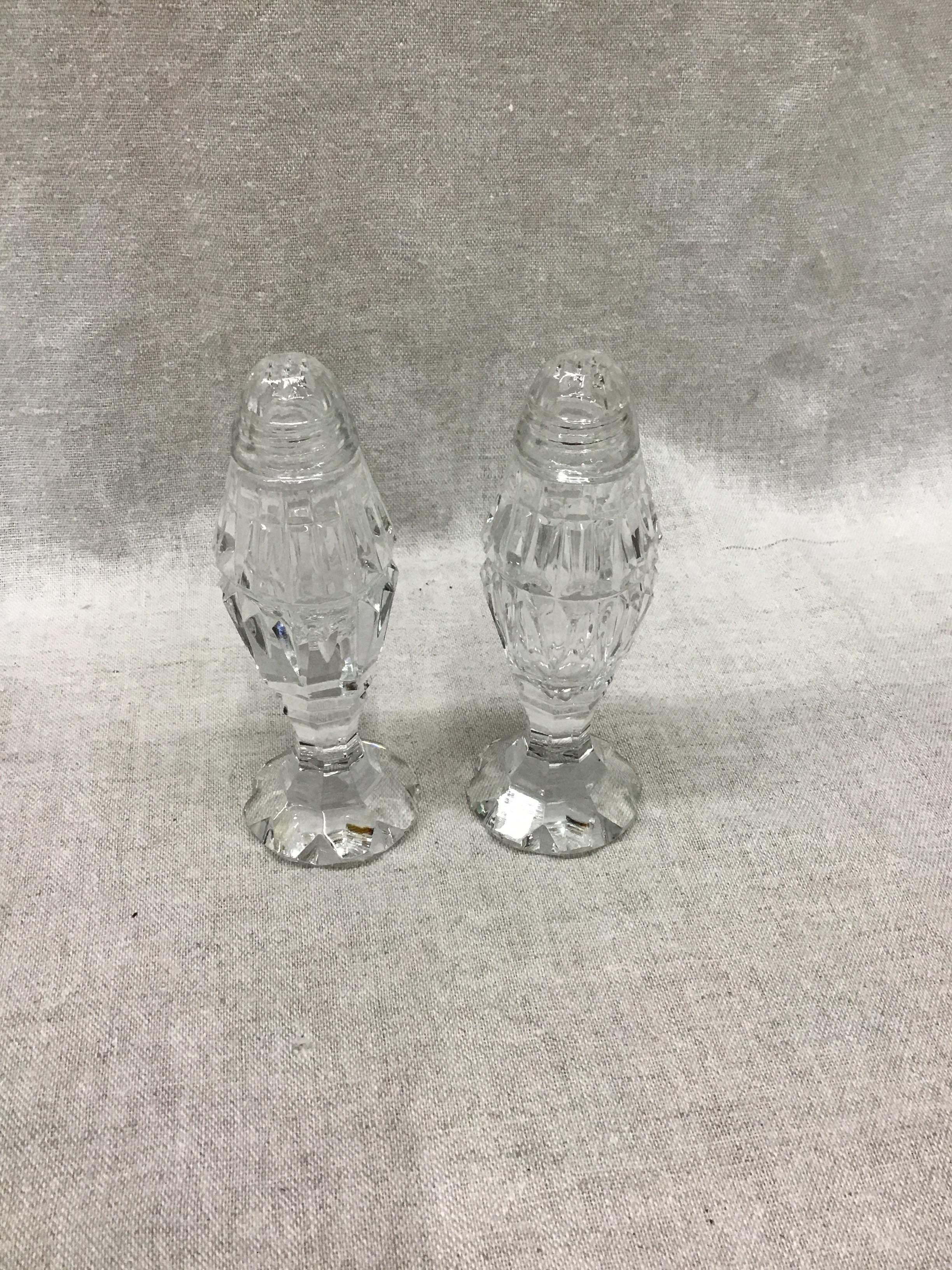 Vintage Cut Glass Salt & Pepper
