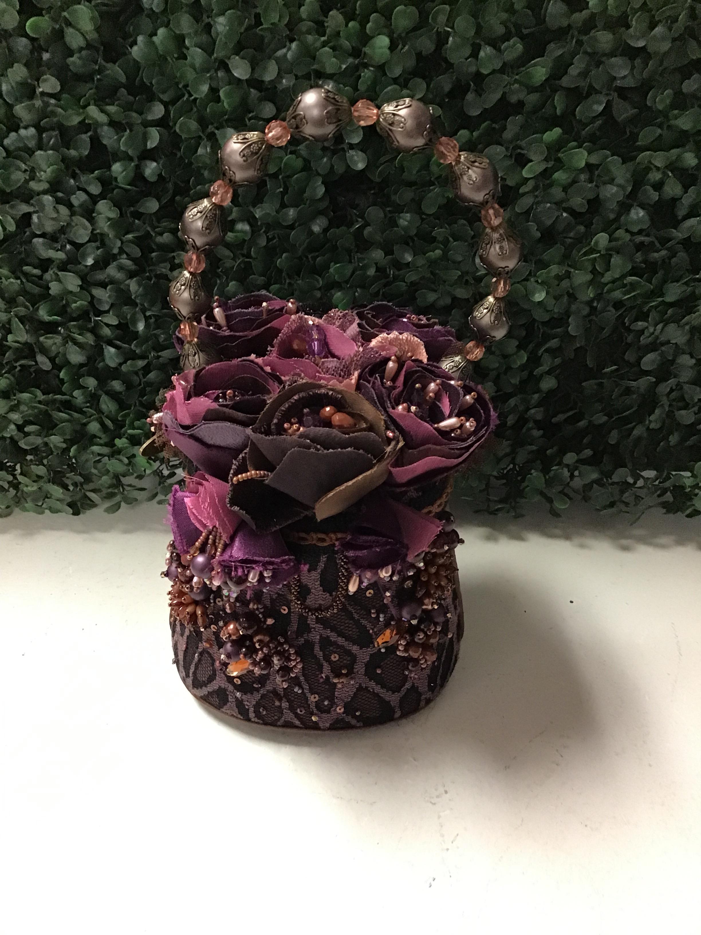 ‘Purple Leopard Print’ Mary Frances Handbag
