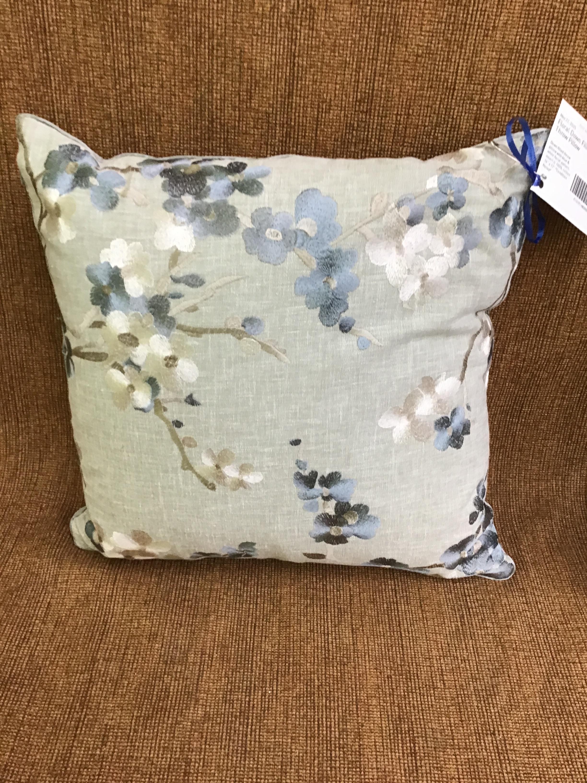 Floral Down Filled Throw Pillow