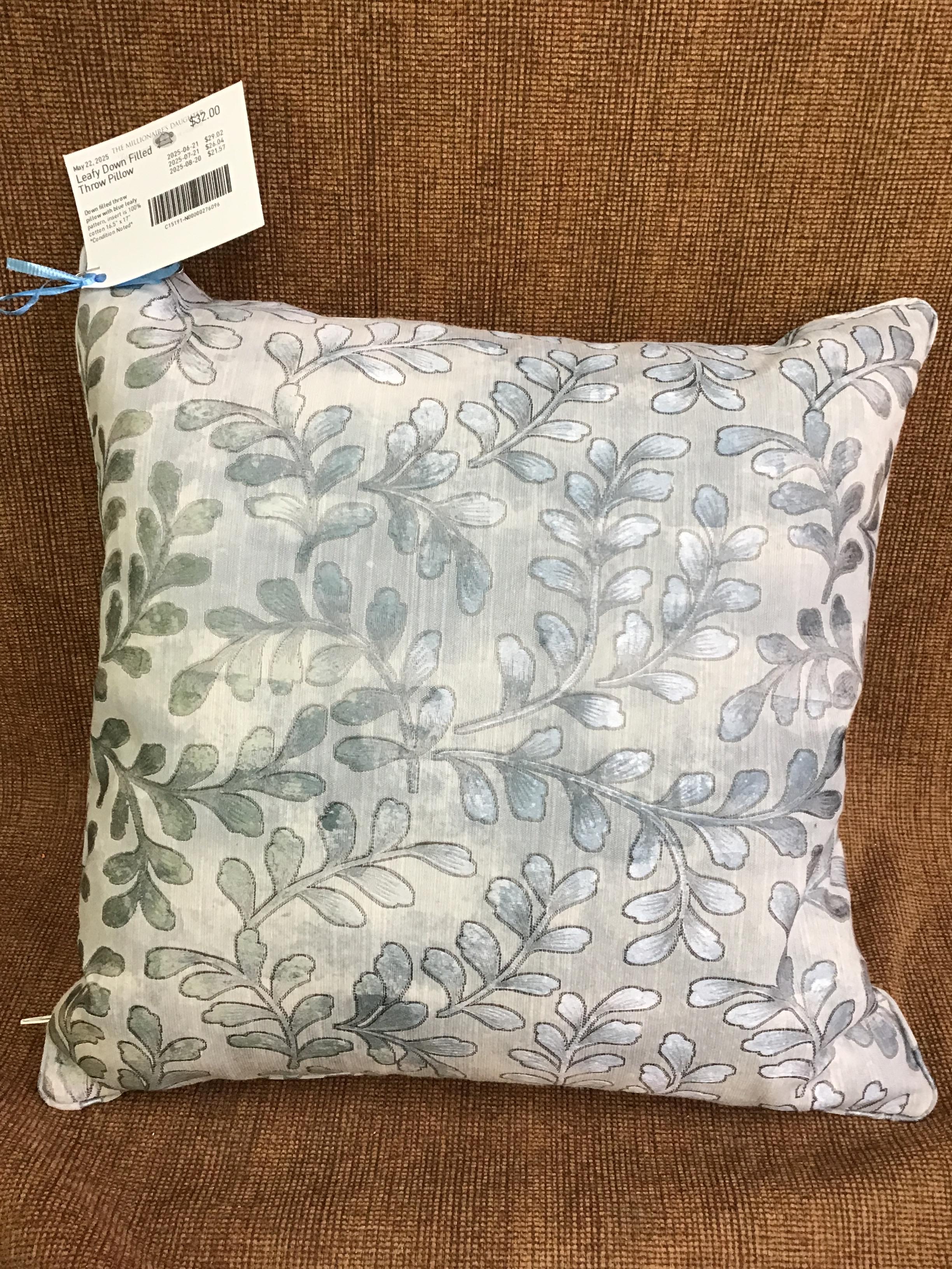 Leafy Down Filled Throw Pillow