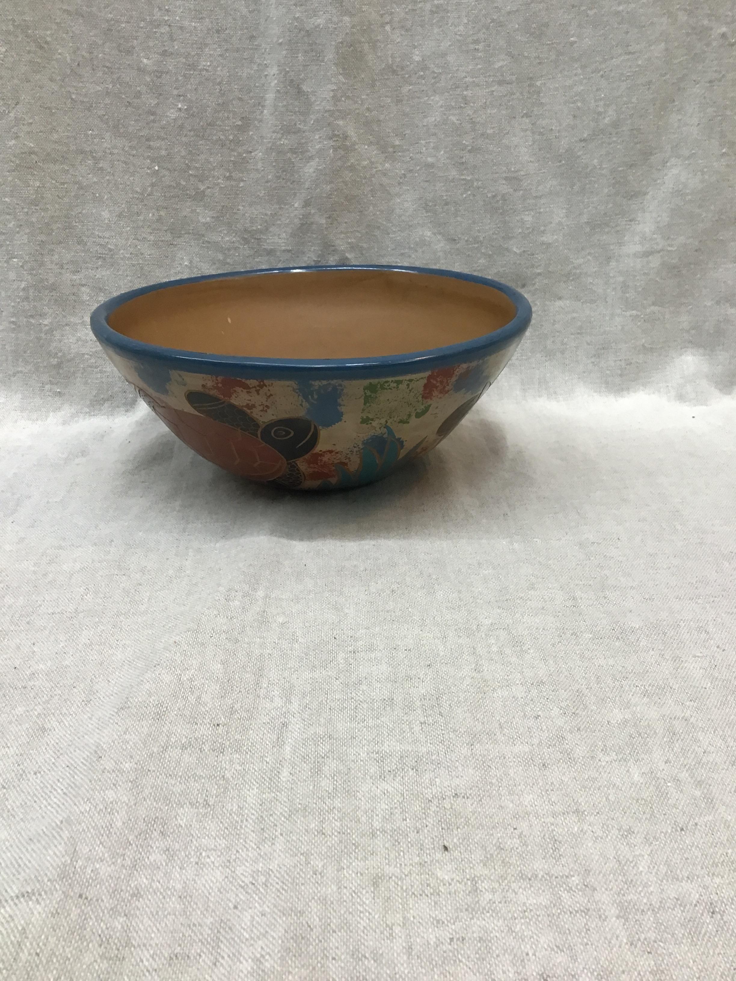 Nicaraguan Hand-painted 7.5″d Pottery Bowl