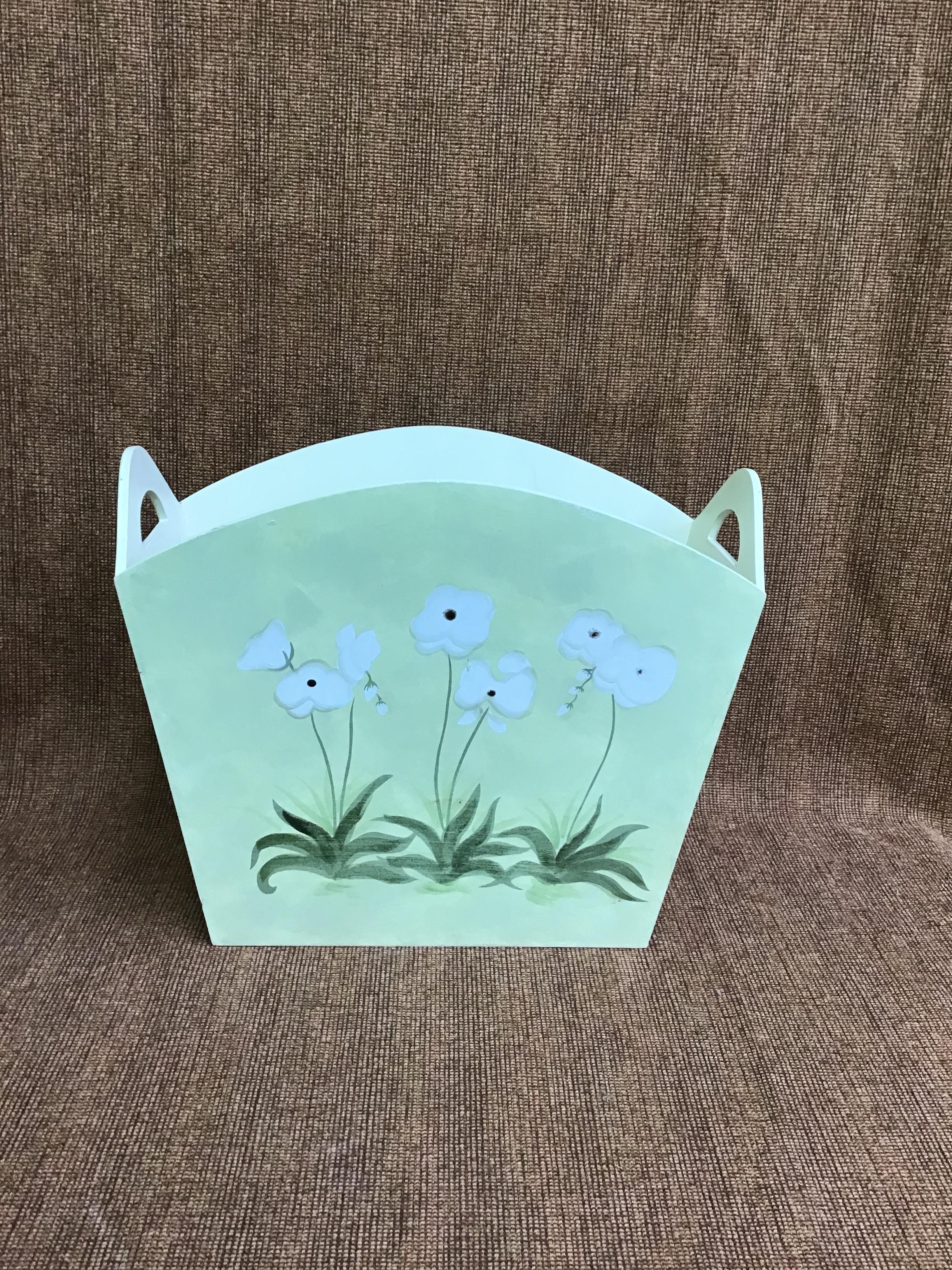 Wooden Magazine Rack with Handles